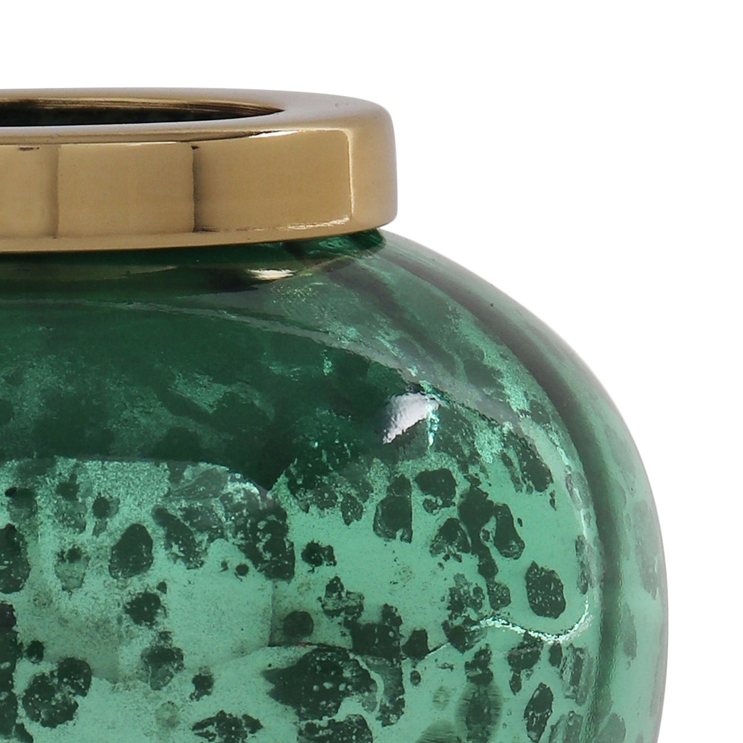 Green Optic Glass Tea Light Holder