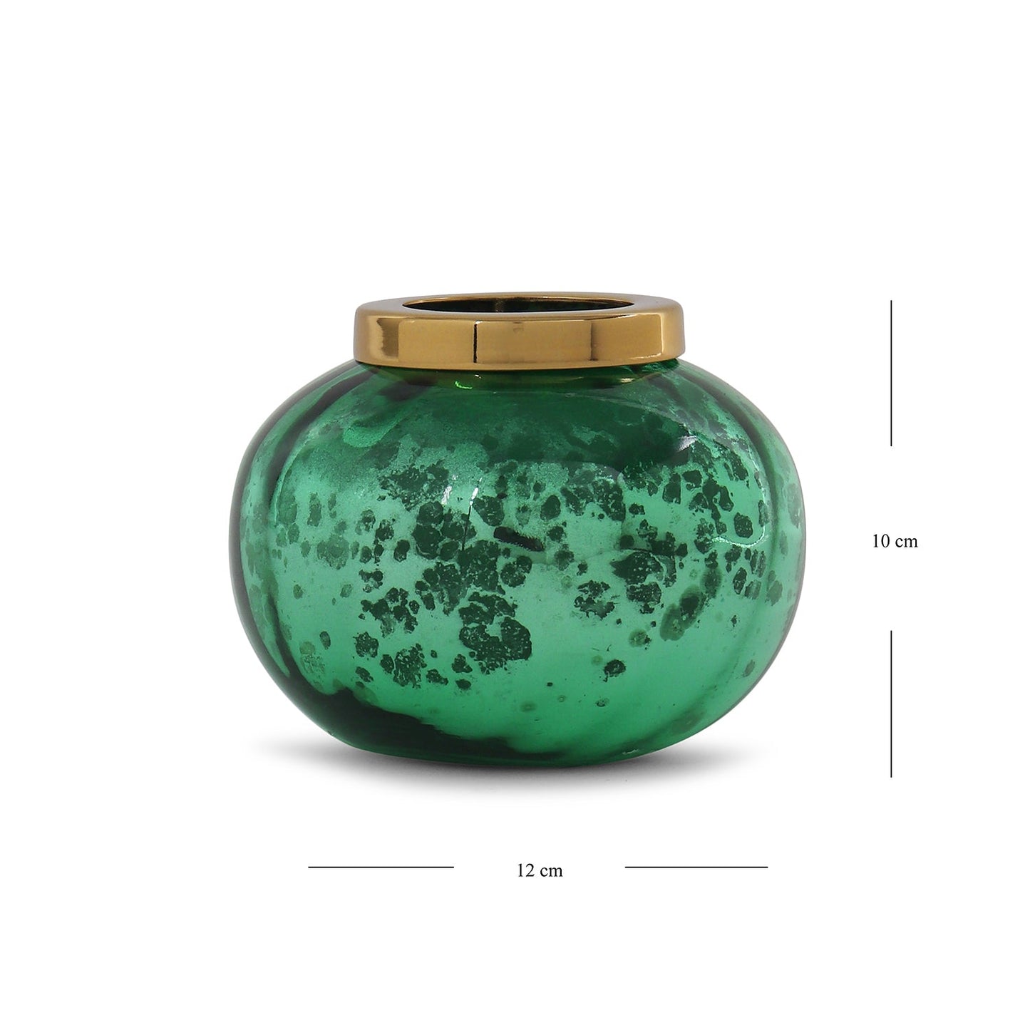 Green Optic Glass Tea Light Holder