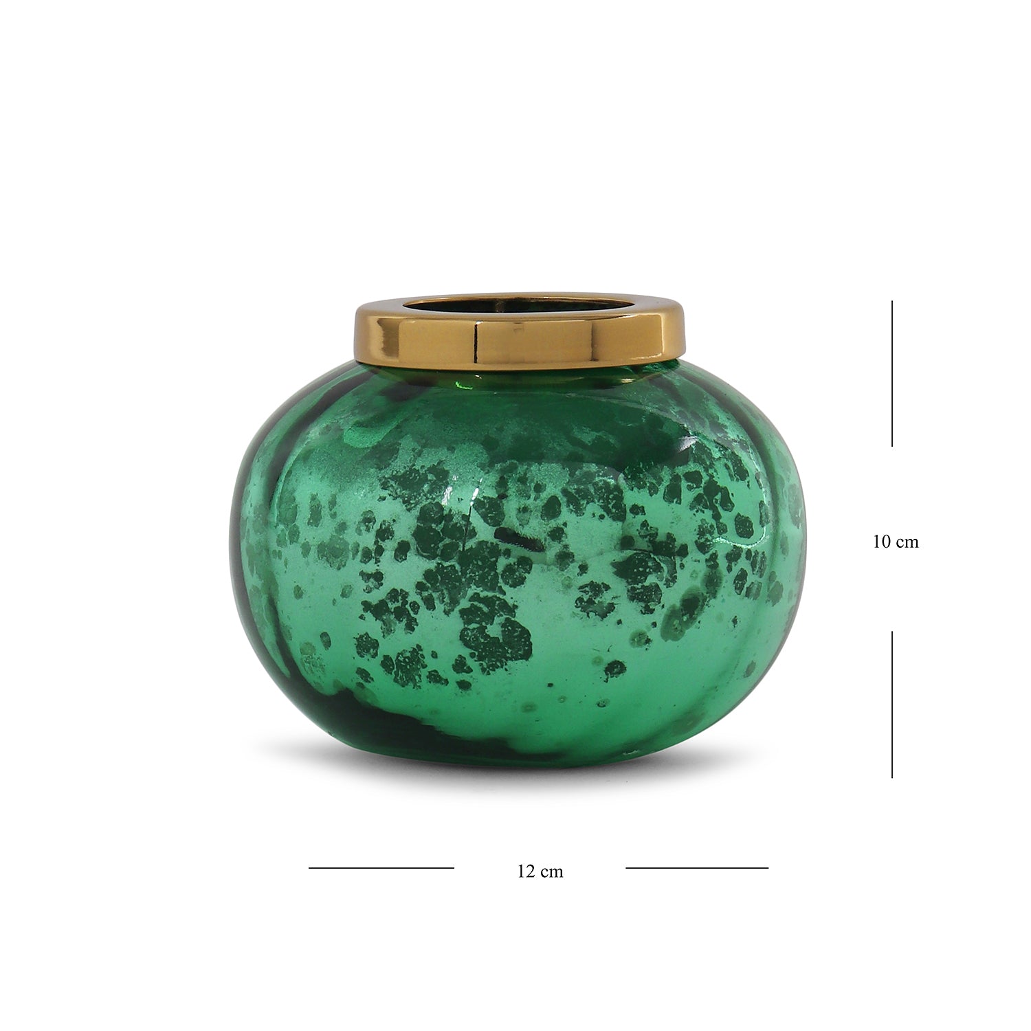Green Optic Glass Tea Light Holder