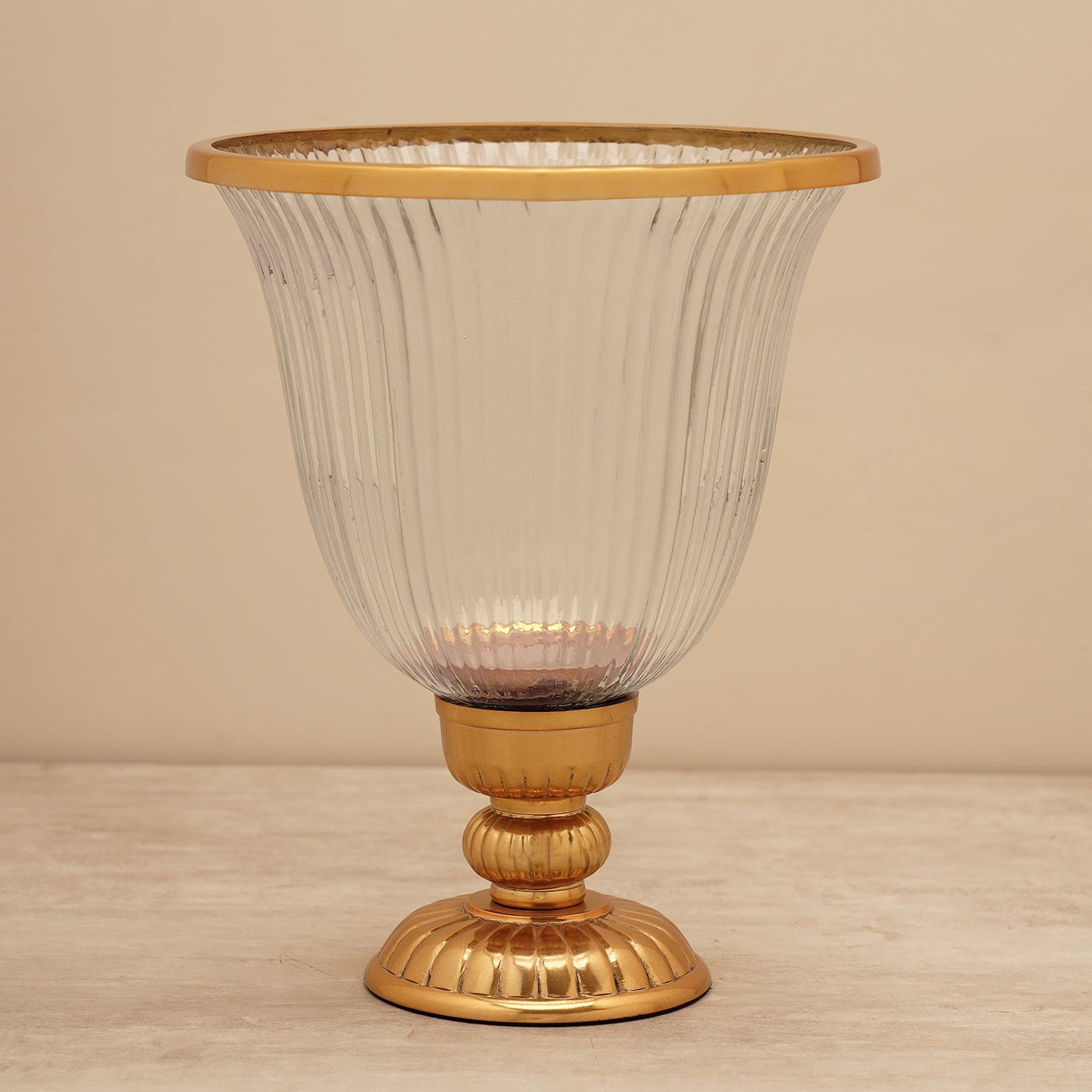 Clear Ribbed Glass Hurricane