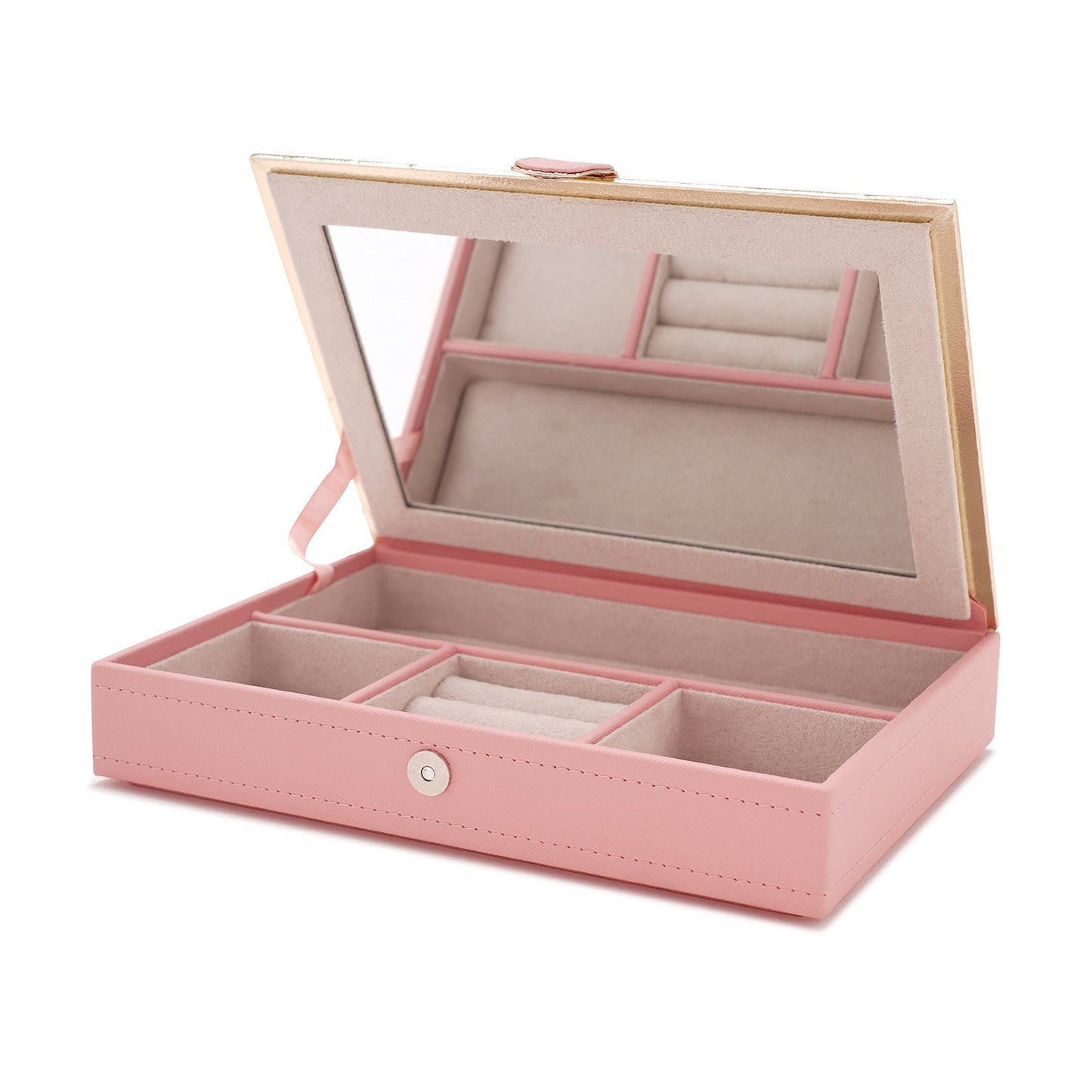 Pink Faux Leather Jewellery Box