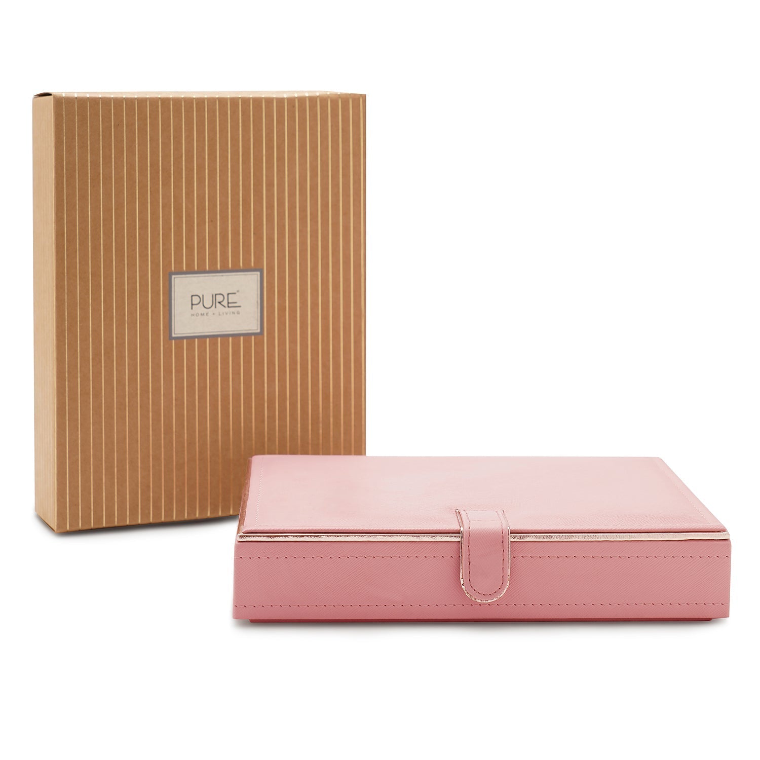 Pink Faux Leather Jewellery Box