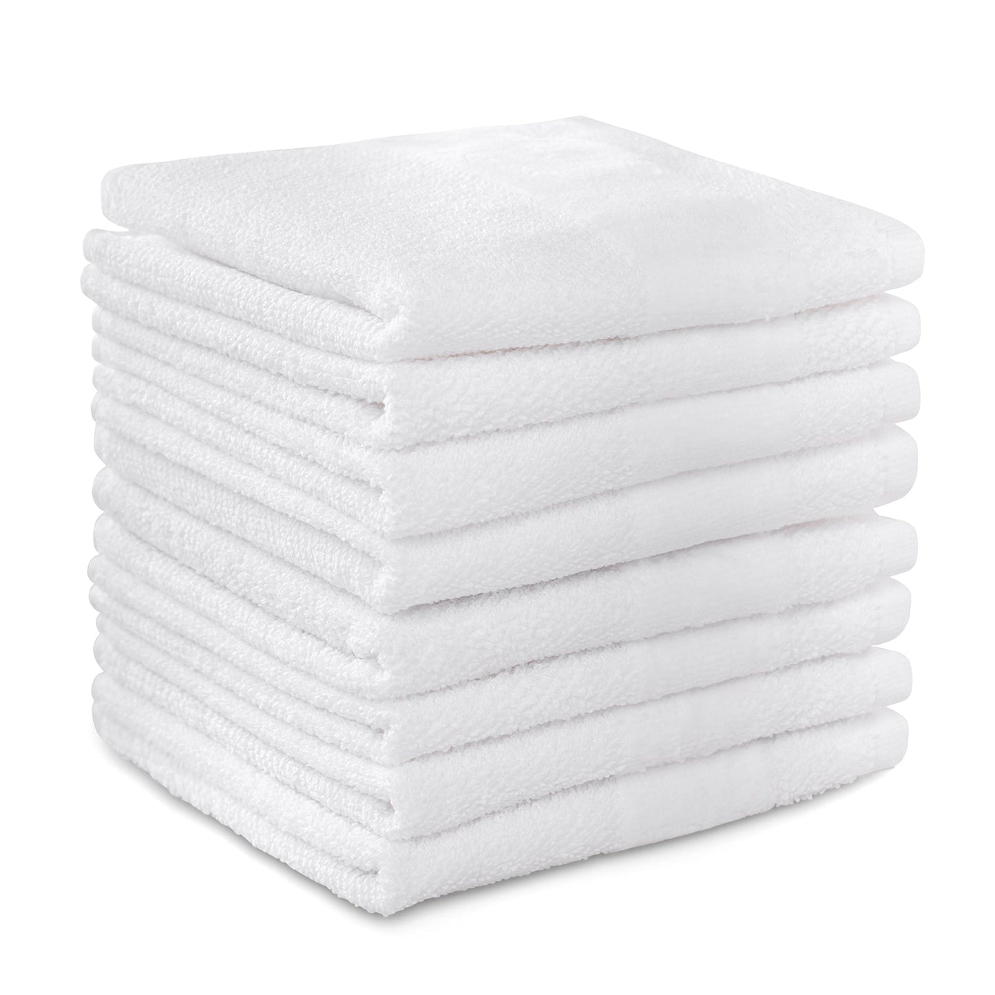 Set Of 8 White Cotton Face Towel