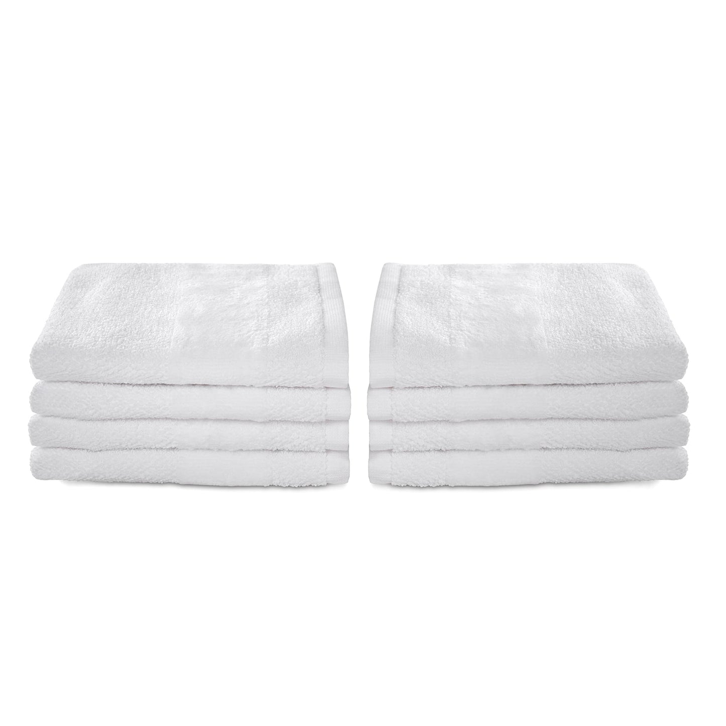 Set Of 8 White Cotton Face Towel