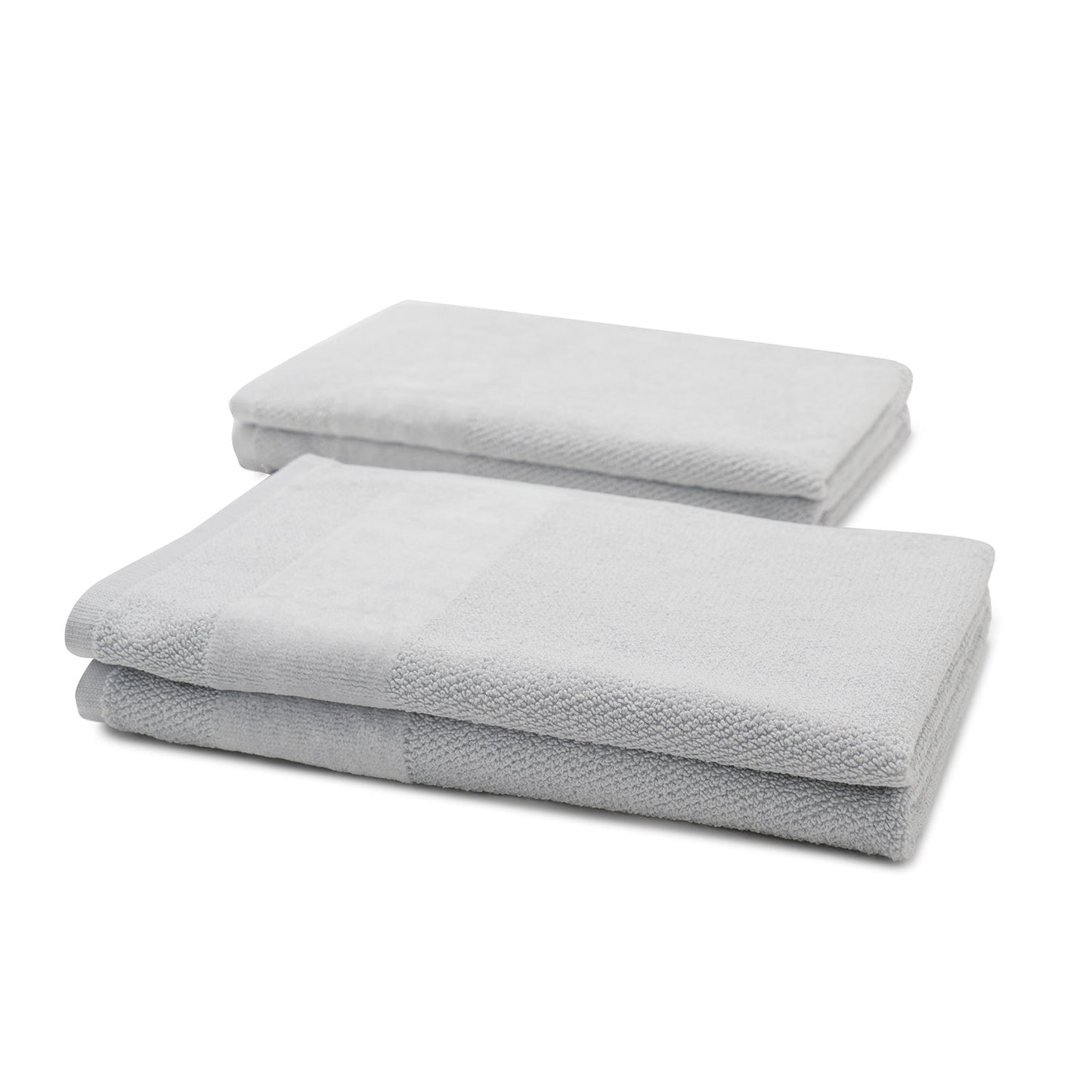 Set Of 4 Light Grey Cotton Hand Towel