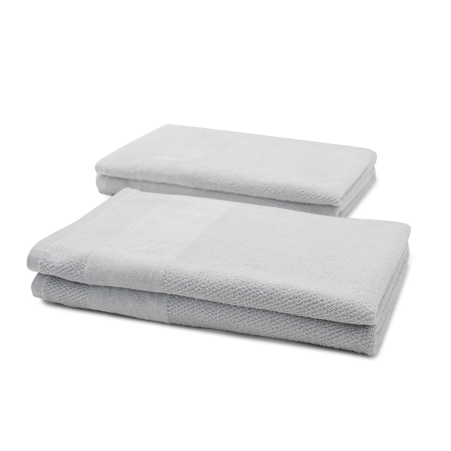 Set Of 4 Light Grey Cotton Hand Towel
