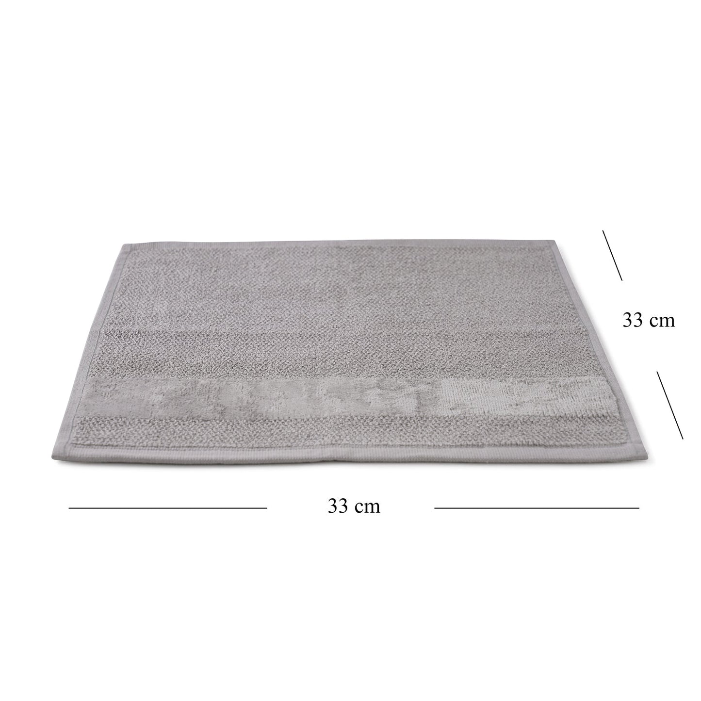 Set Of 8 Grey Cotton Face Towel