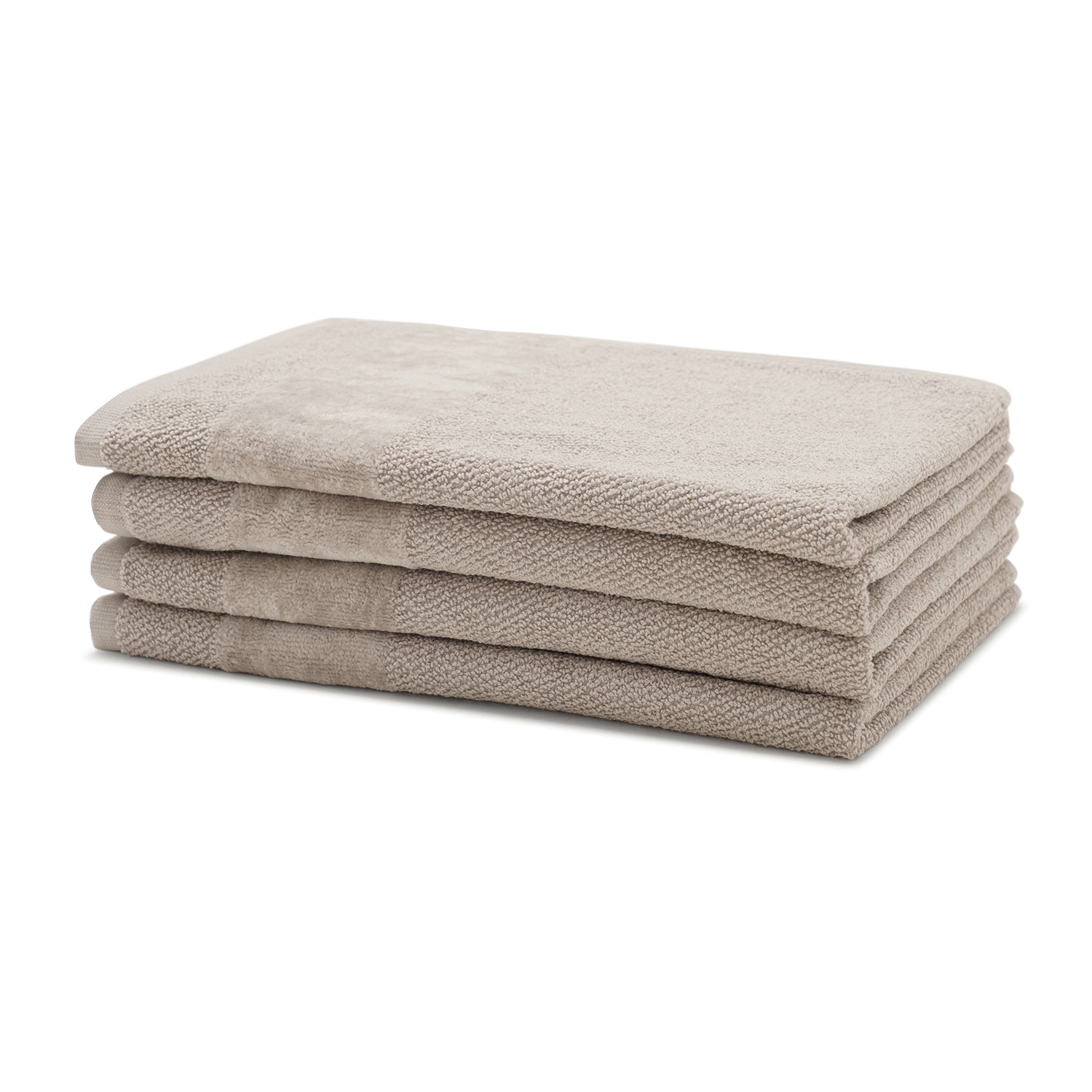 Set Of 4 Beige Cotton Hand Towel