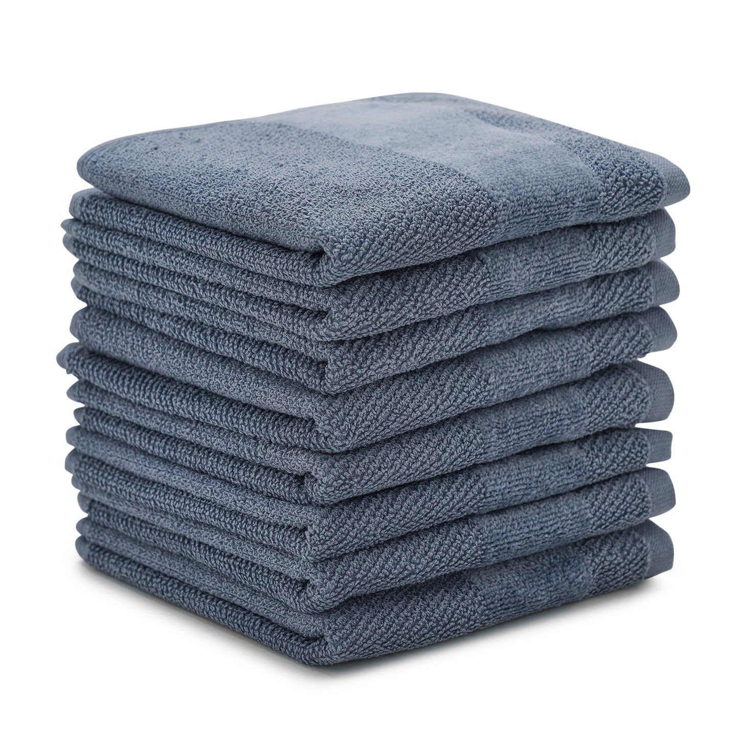 Set Of 8 Indigo Cotton Face Towel