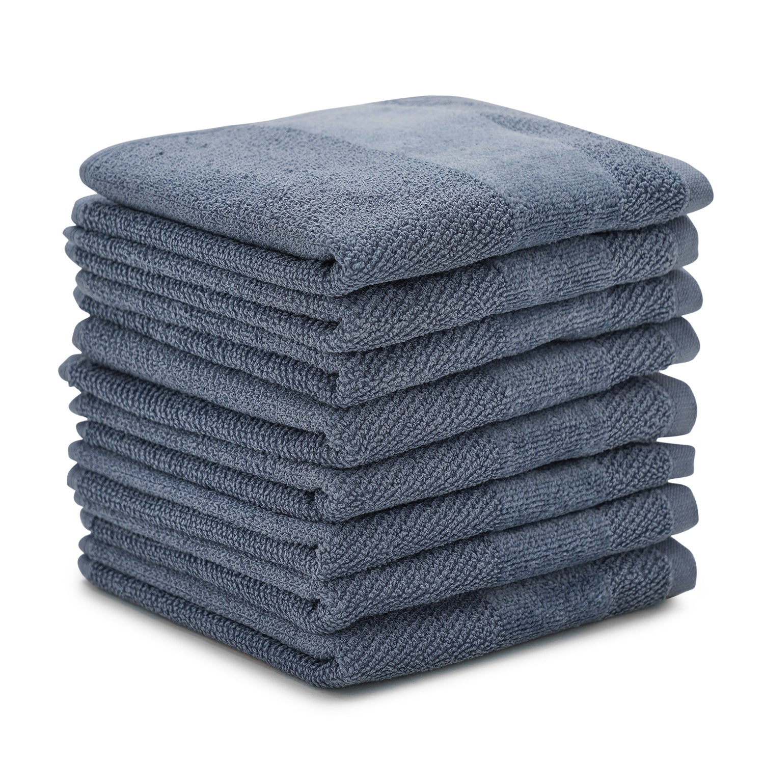 Set Of 8 Indigo Cotton Face Towel