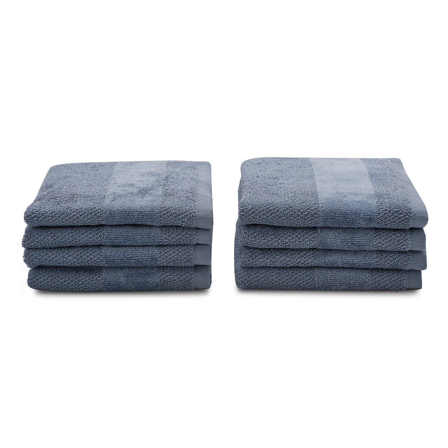 Set Of 8 Indigo Cotton Face Towel