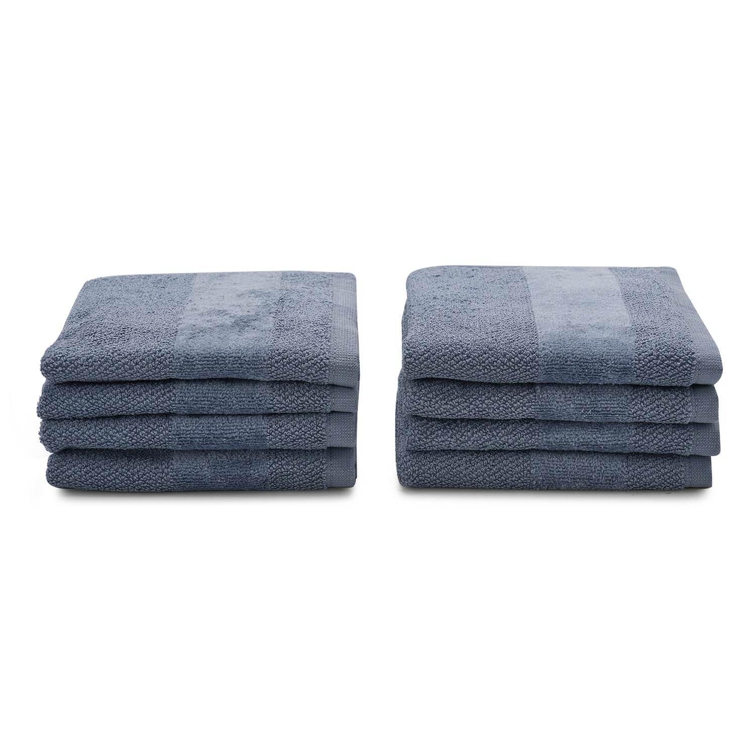 Set Of 8 Indigo Cotton Face Towel