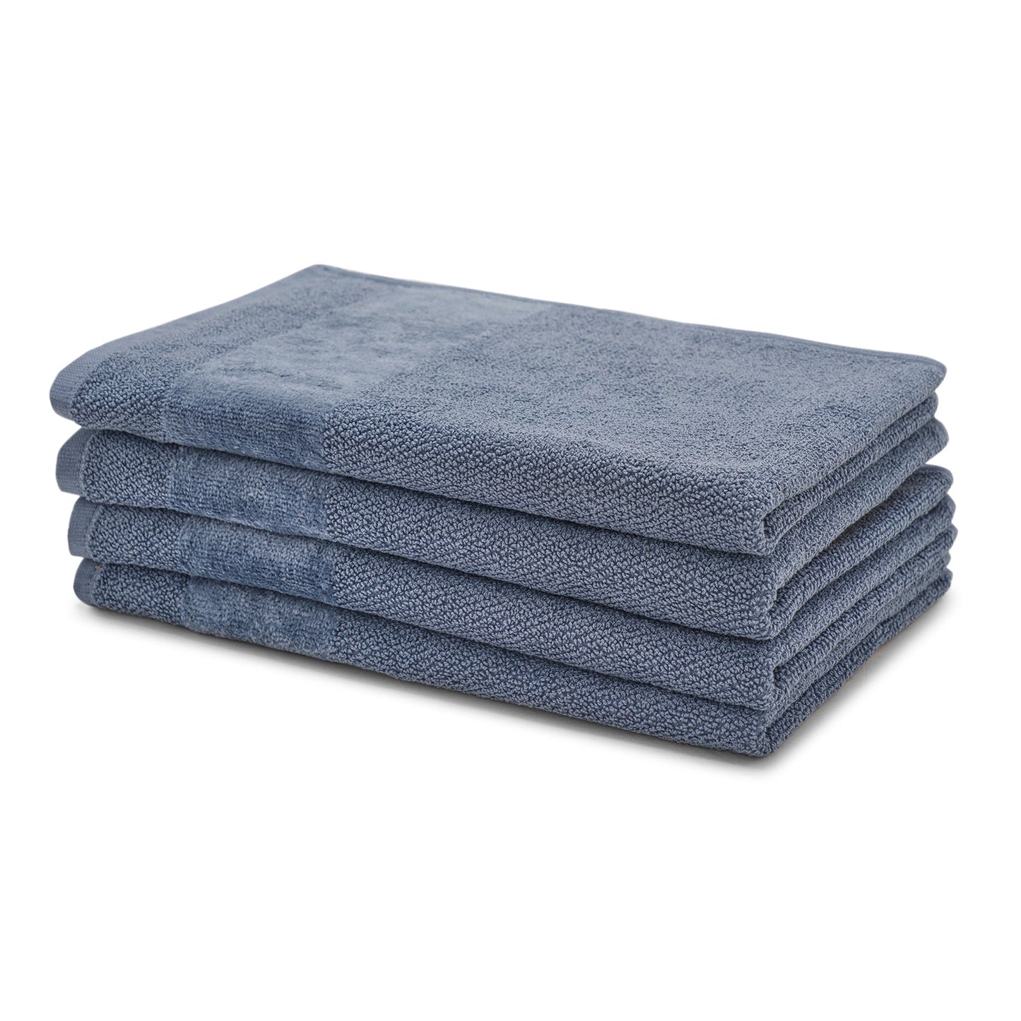 Set Of 4 Indigo Cotton Hand Towel