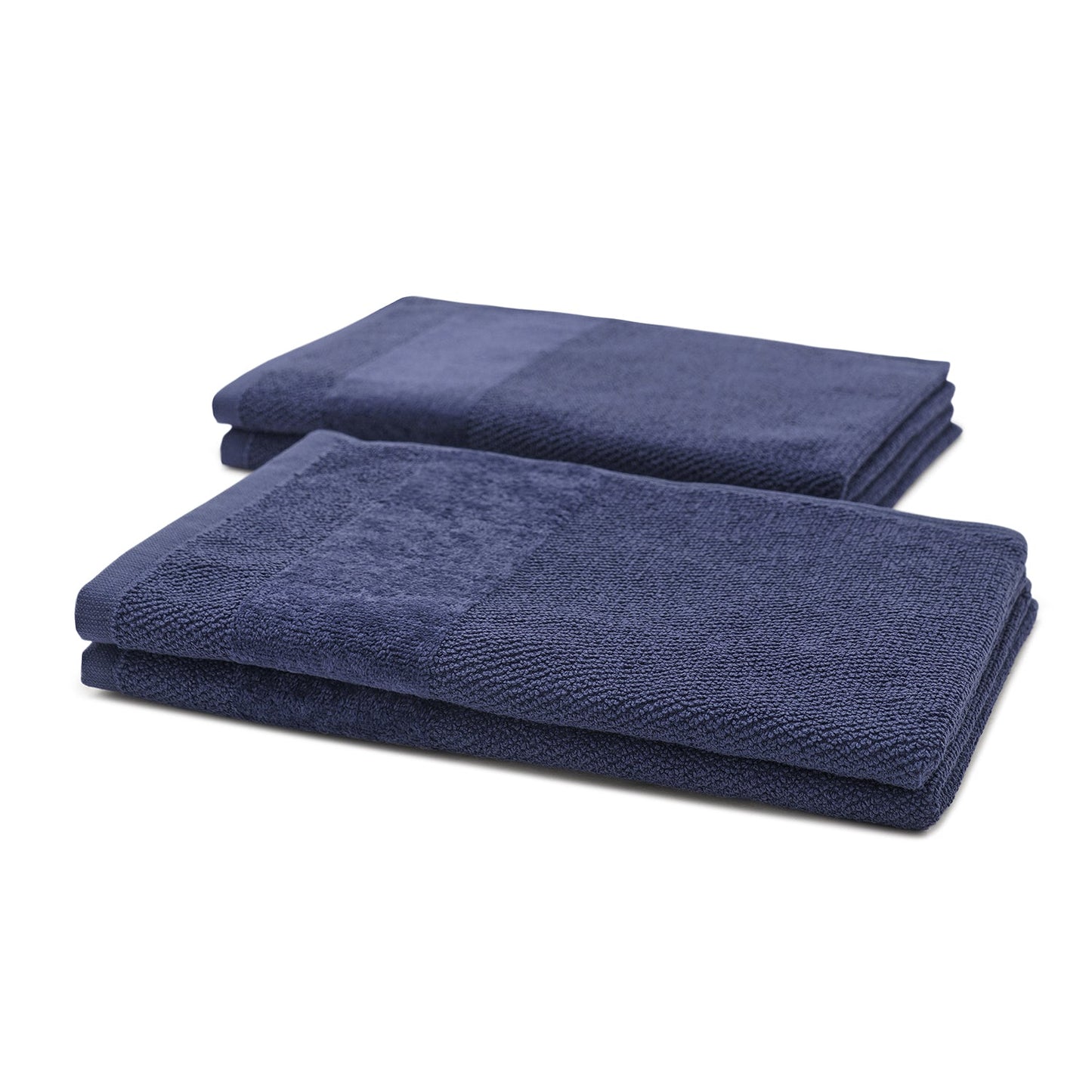Set Of 4 Blue Cotton Hand Towel