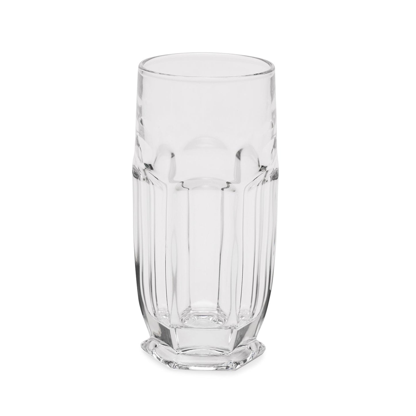 Set of 6 Clear Cylindrical Highball Glasses