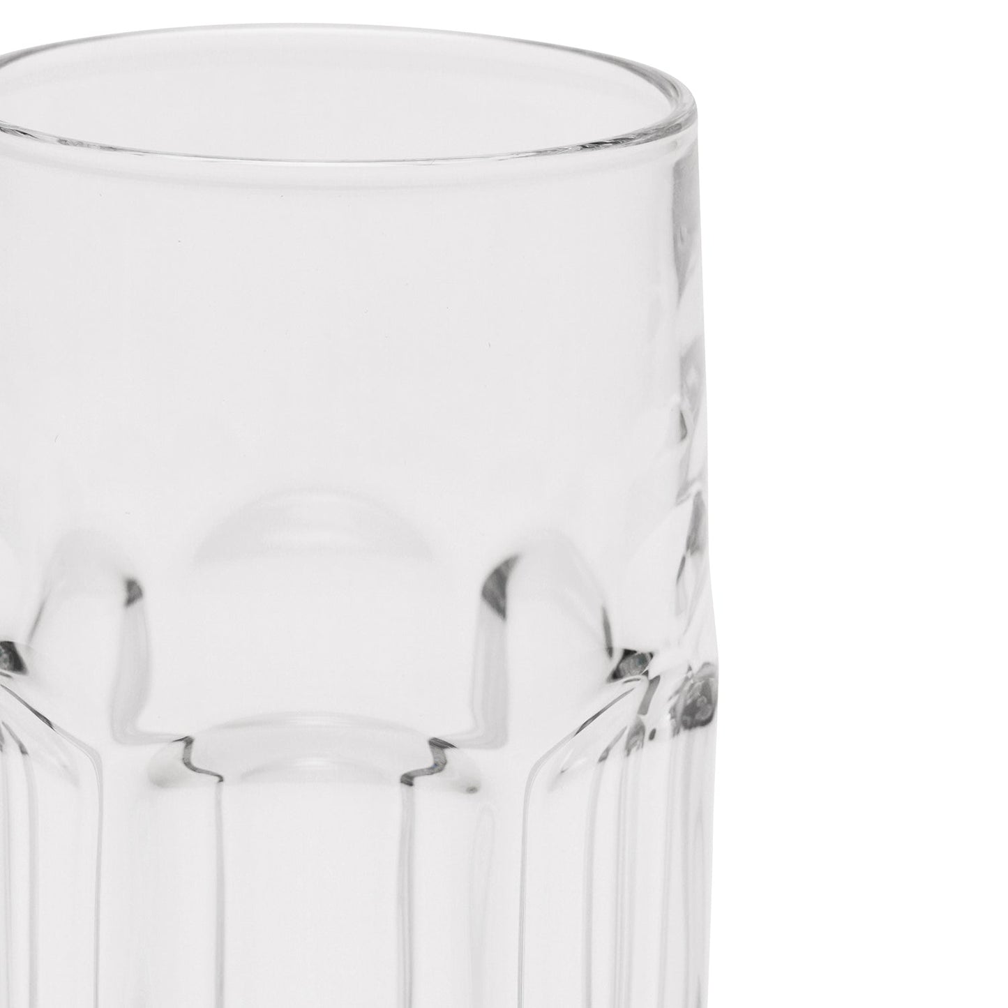 Set of 6 Clear Cylindrical Highball Glasses