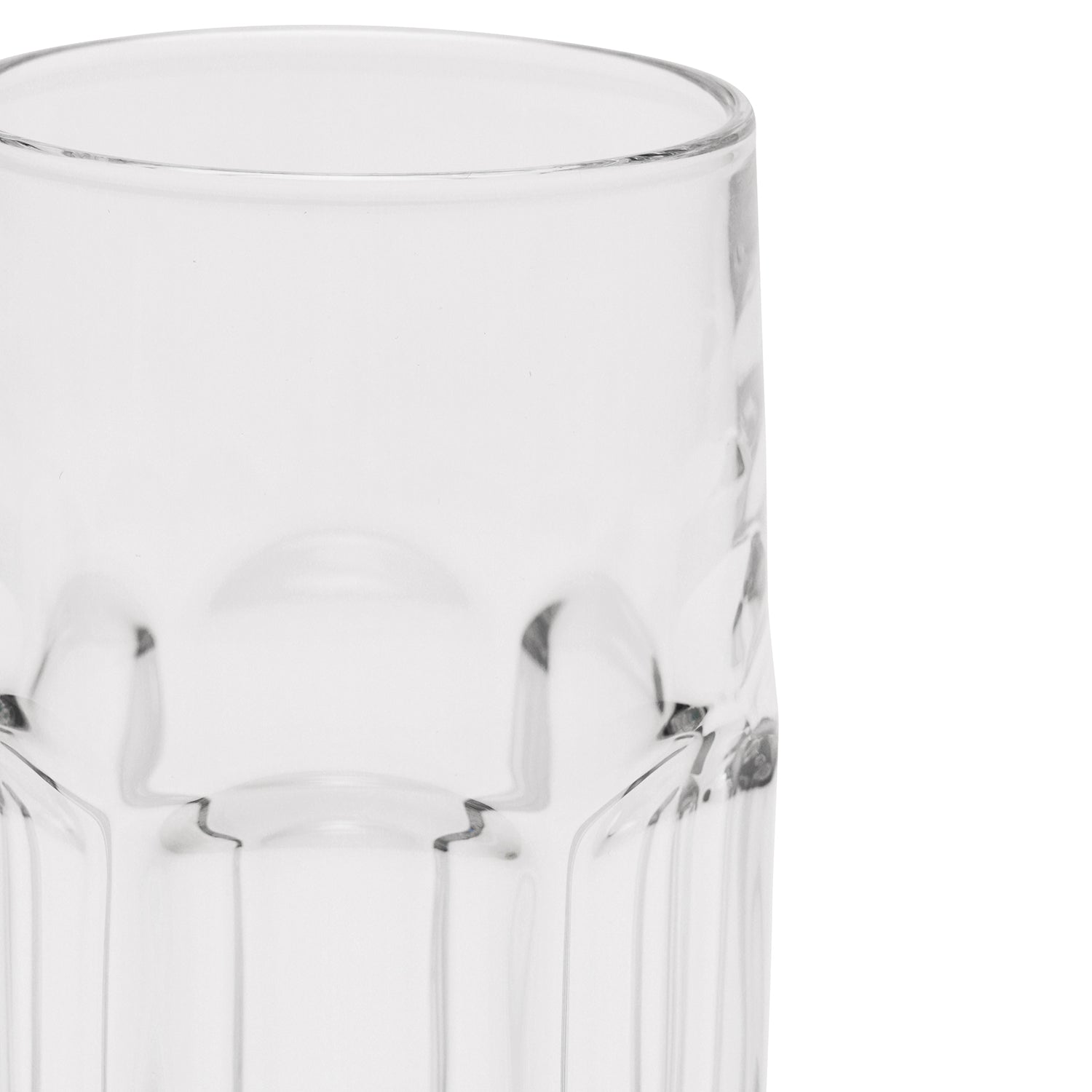 Set of 6 Clear Cylindrical Highball Glasses