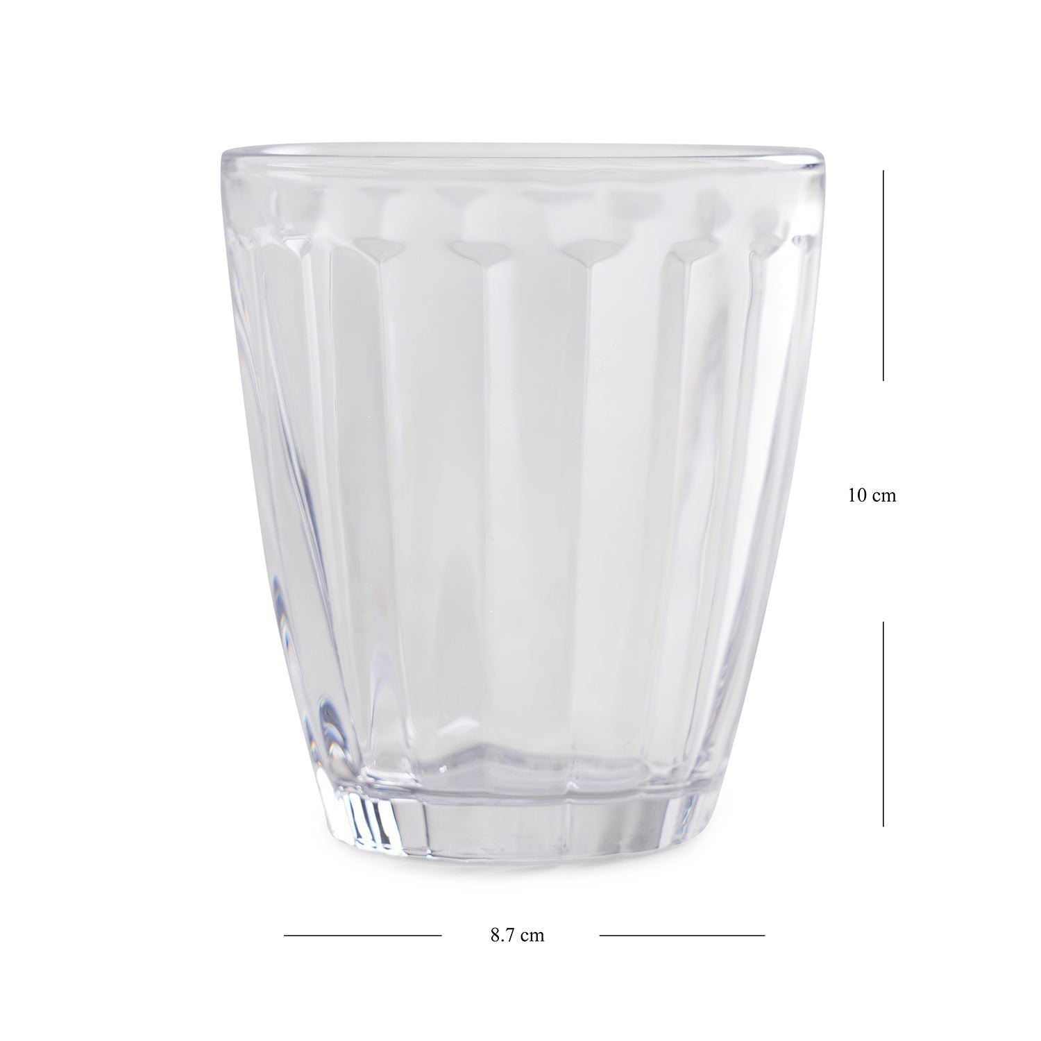 Set of 4 Clear Ribbed Tumblers