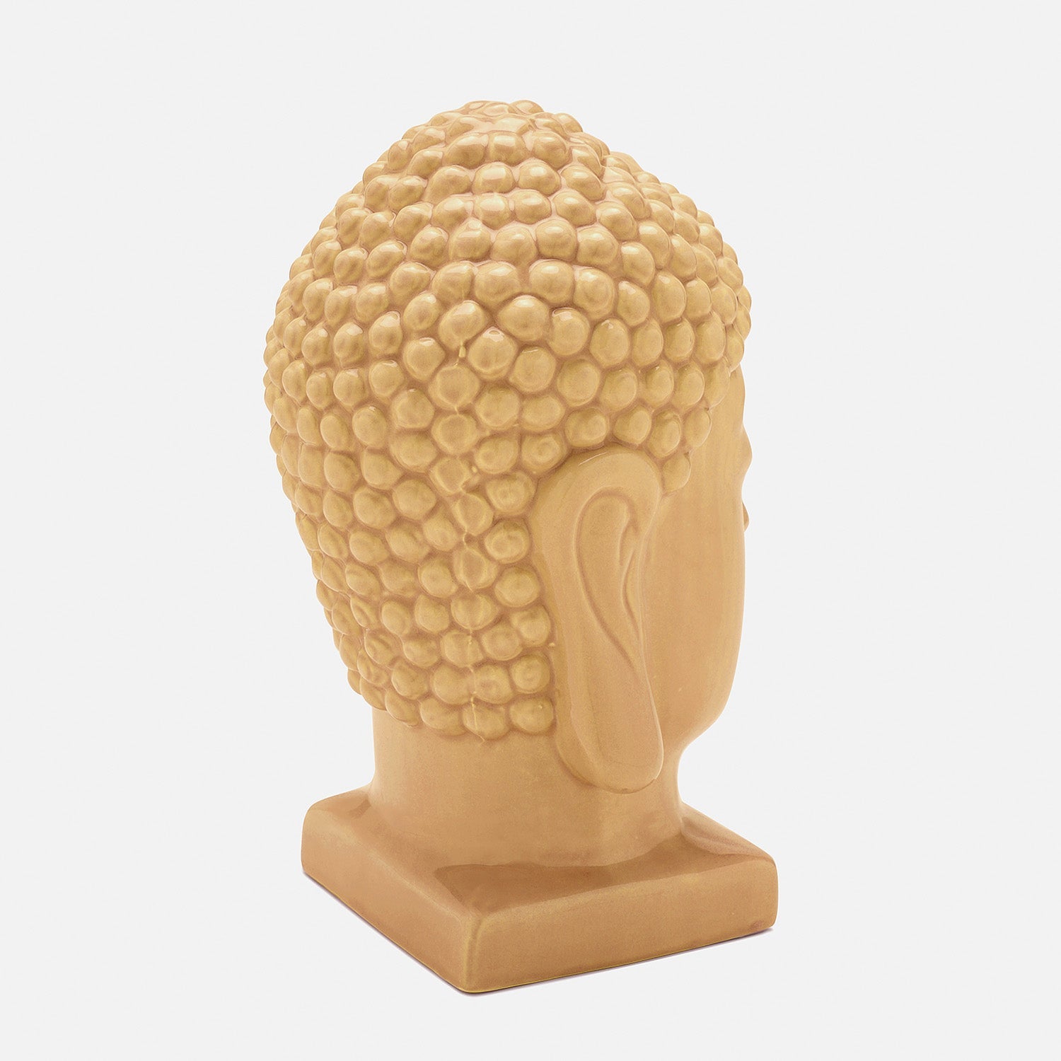 Yellow Ceramic Buddha Head - Large