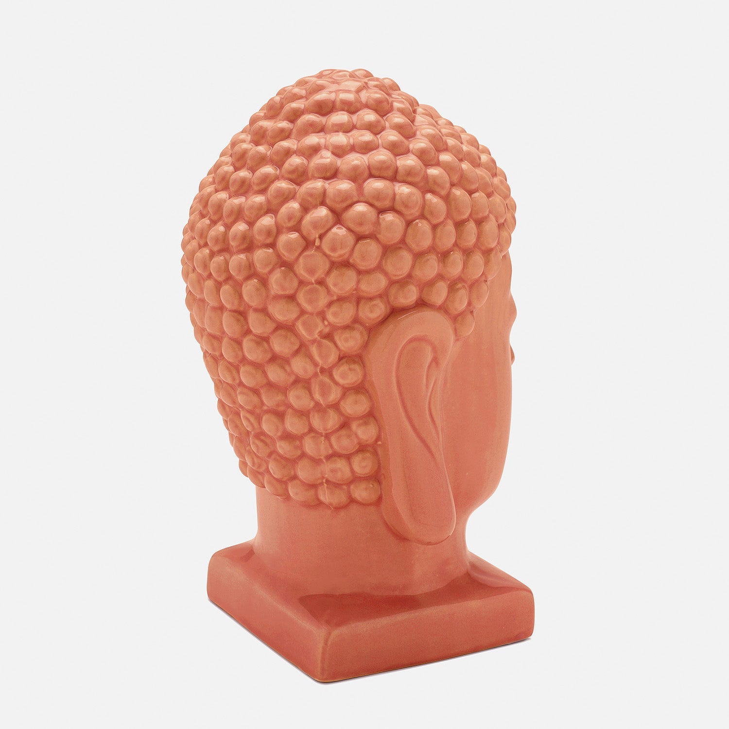 Orange Ceramic Buddha Head - Large