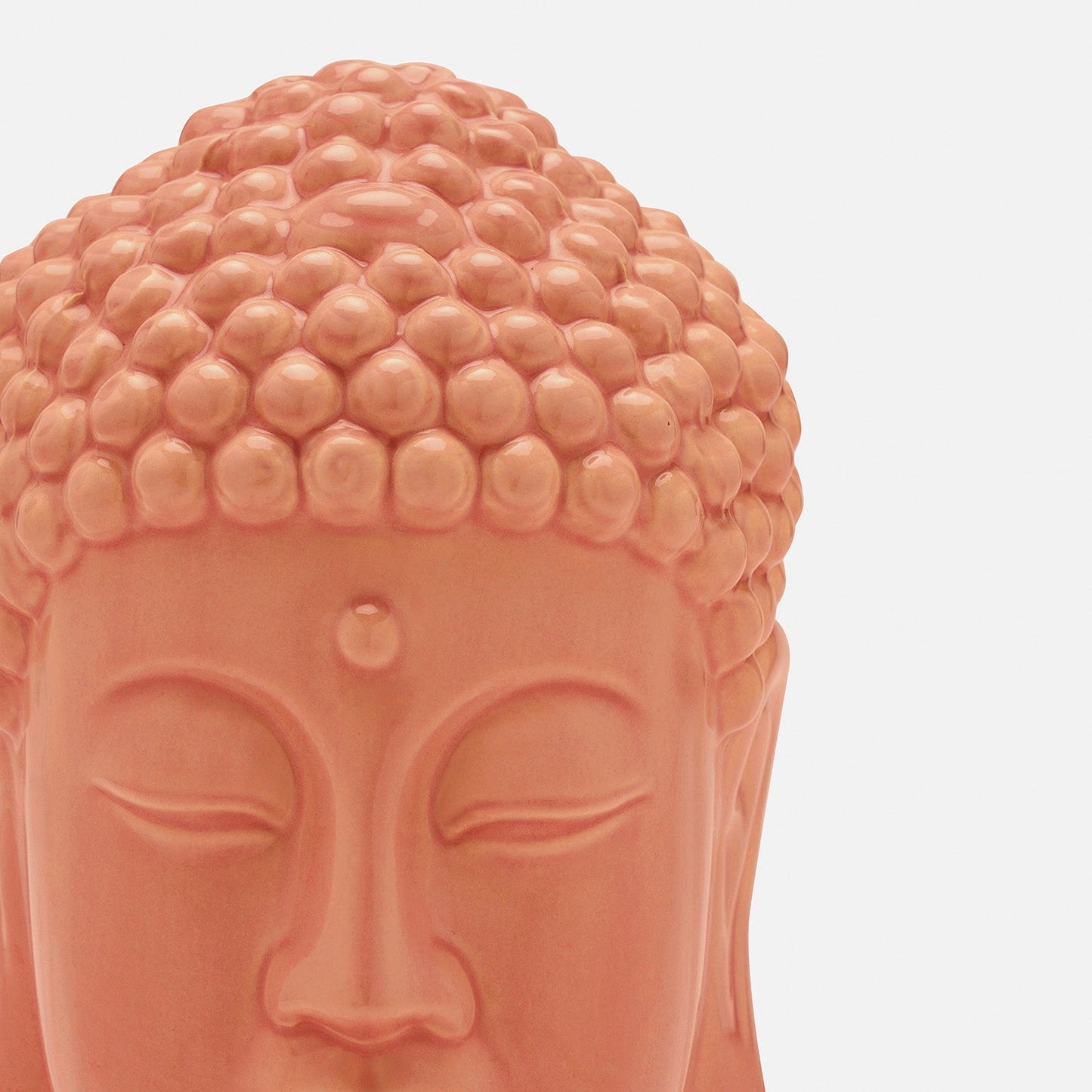 Orange Ceramic Buddha Head - Large