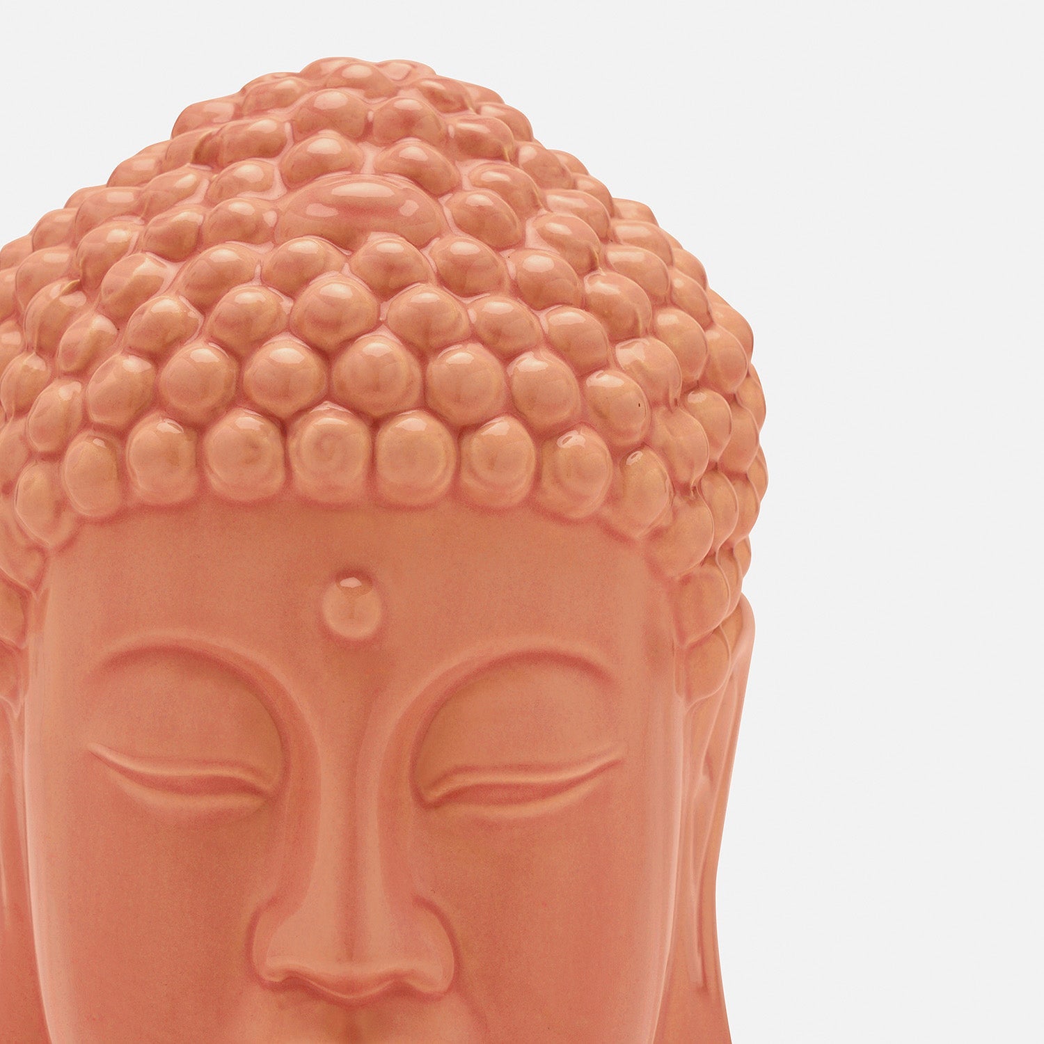 Orange Ceramic Buddha Head - Large
