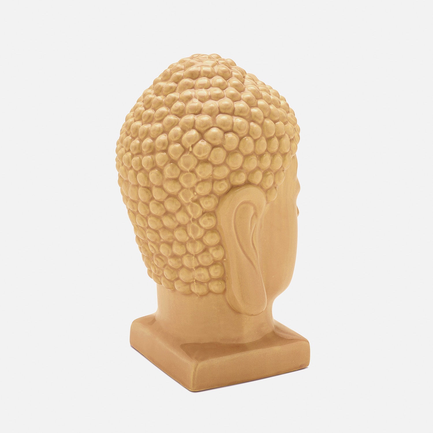 Yellow Ceramic Buddha Head スモール: 10.5×9×16cm