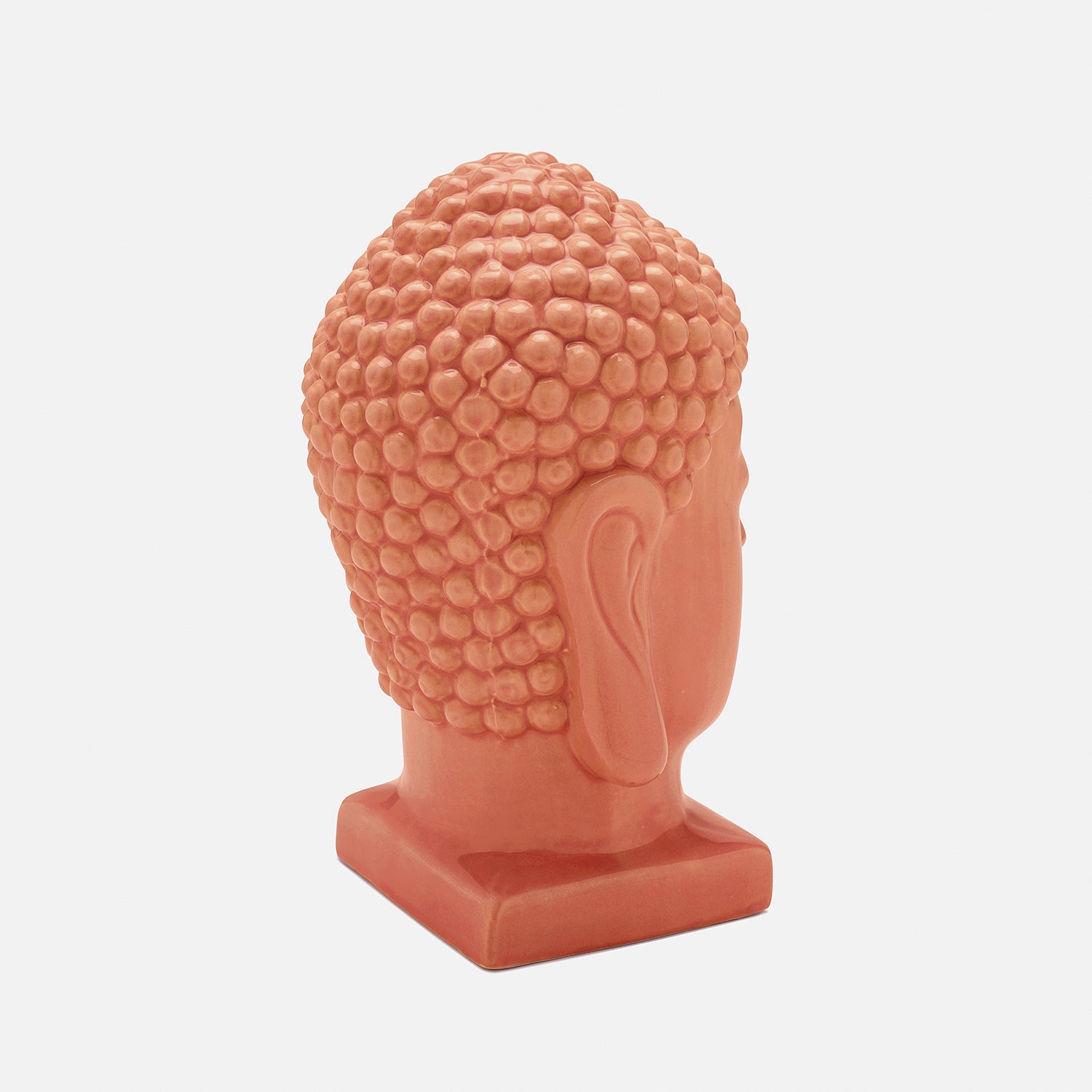 Orange Ceramic Buddha Head スモール: 10.5×9×16cm