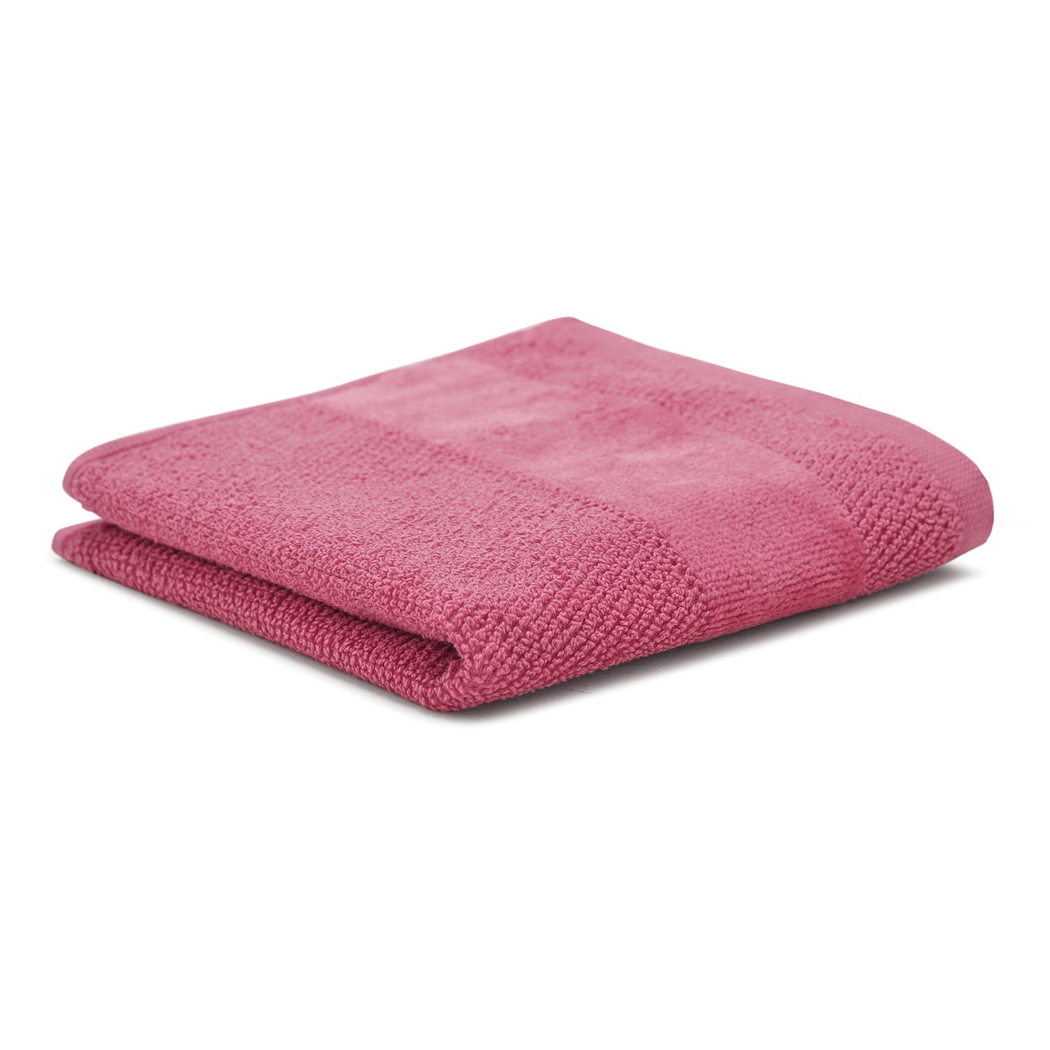 Set Of 8 Dark Pink Cotton Face Towels