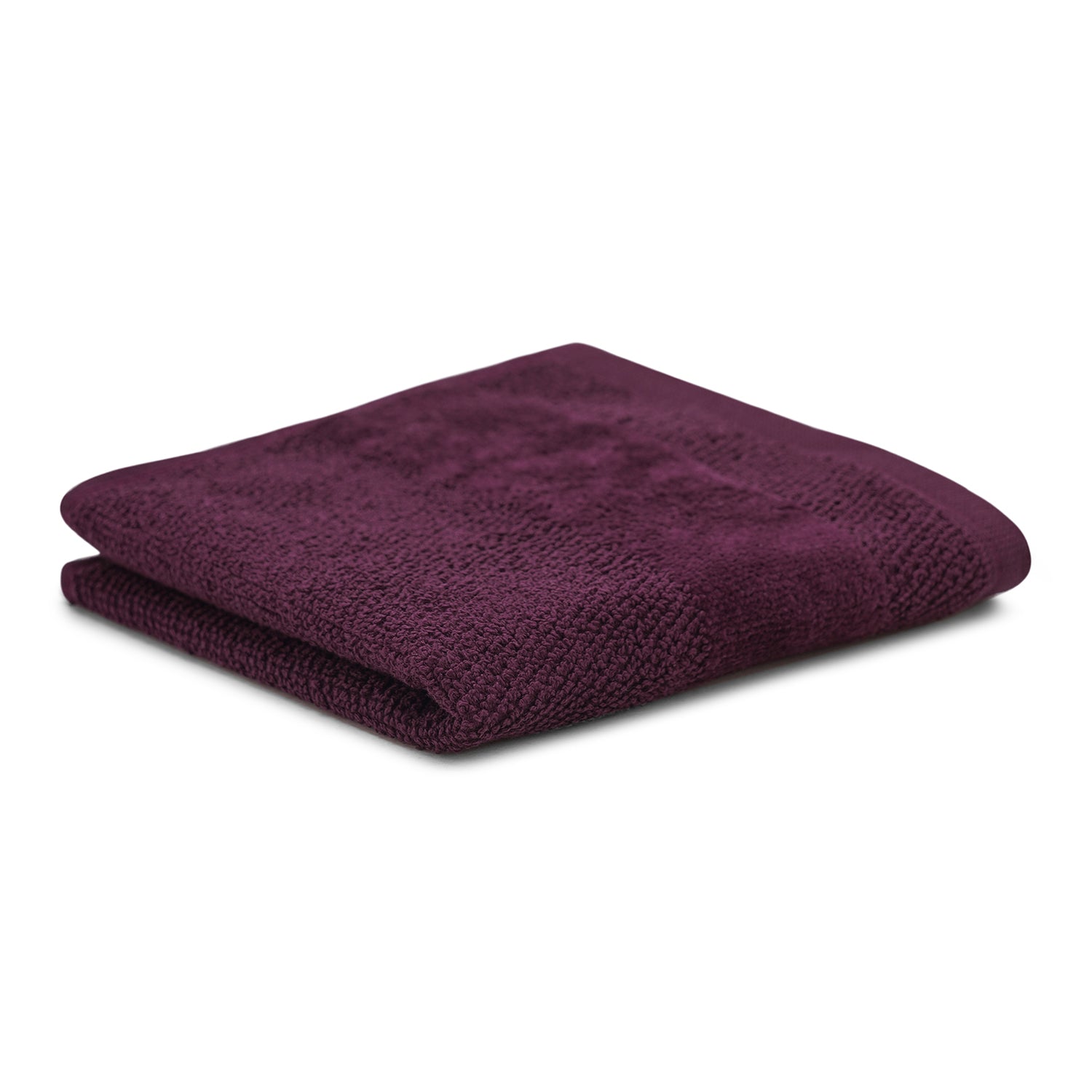Set Of 8 Purple Cotton Face Towels