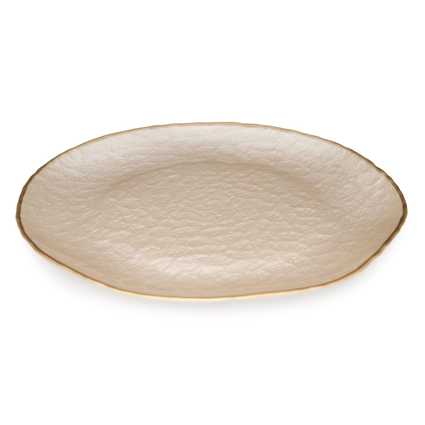 Set of 2 Beige Dune Glass Charger Plates