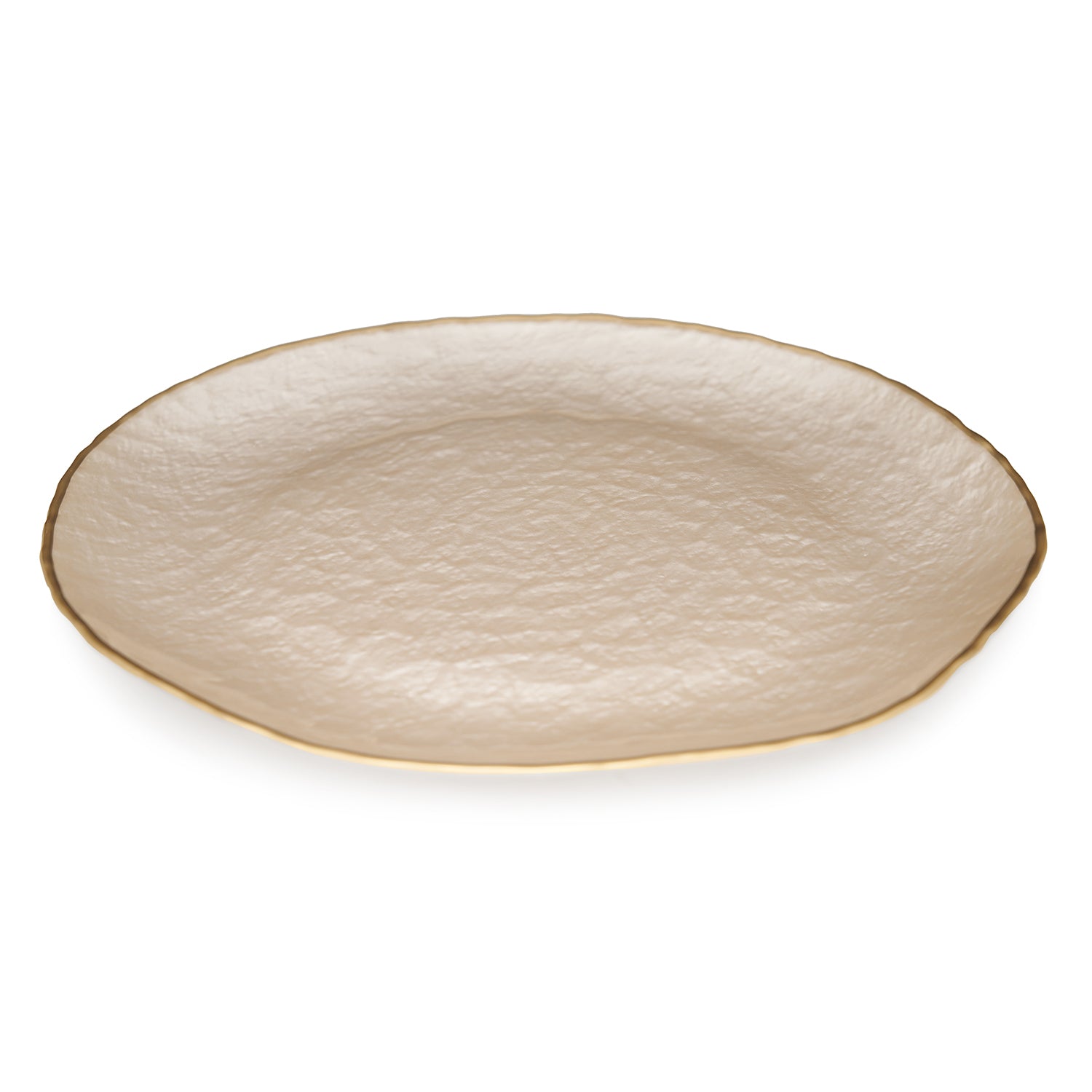 Set of 2 Beige Dune Glass Charger Plates
