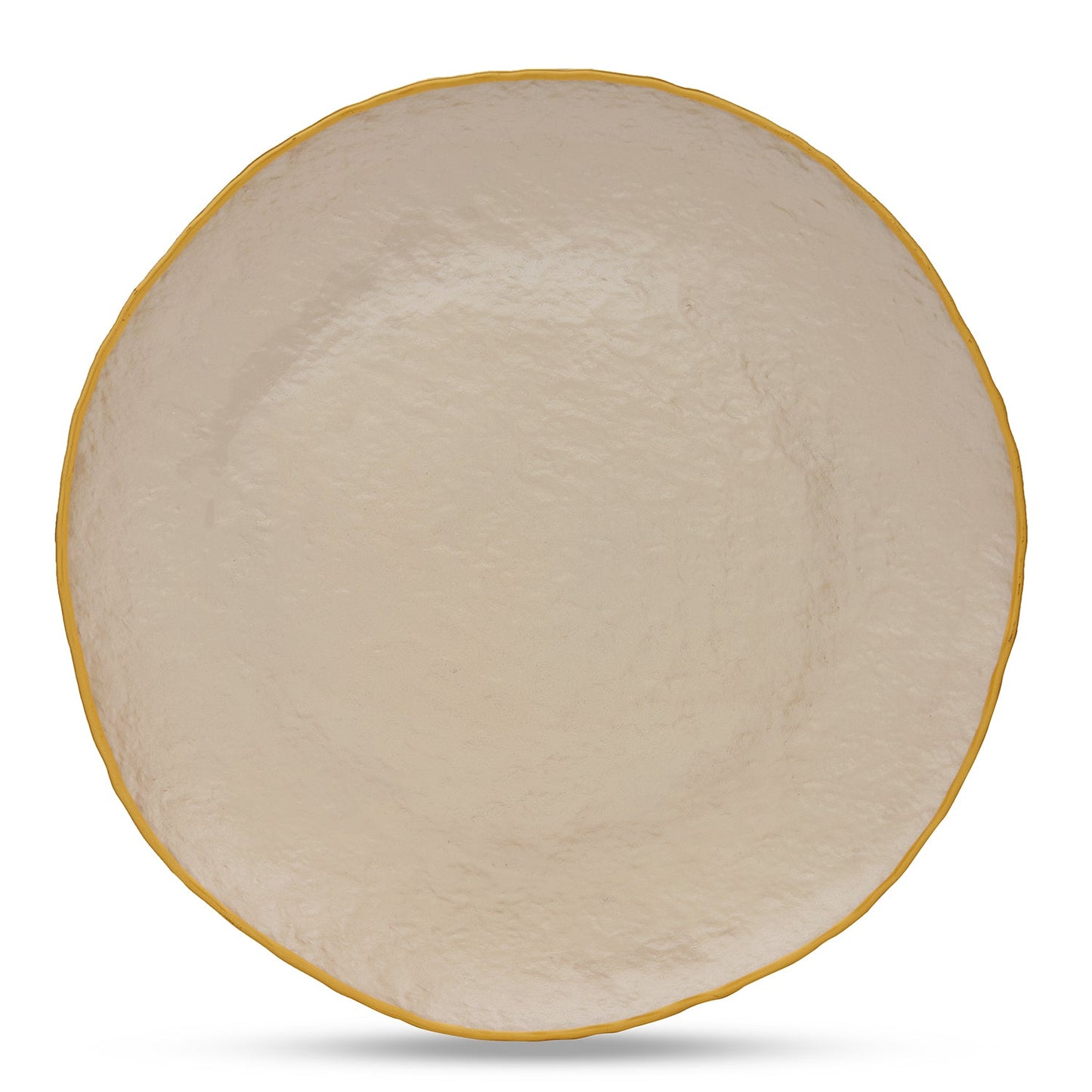 Set of 2 Beige Dune Glass Charger Plates