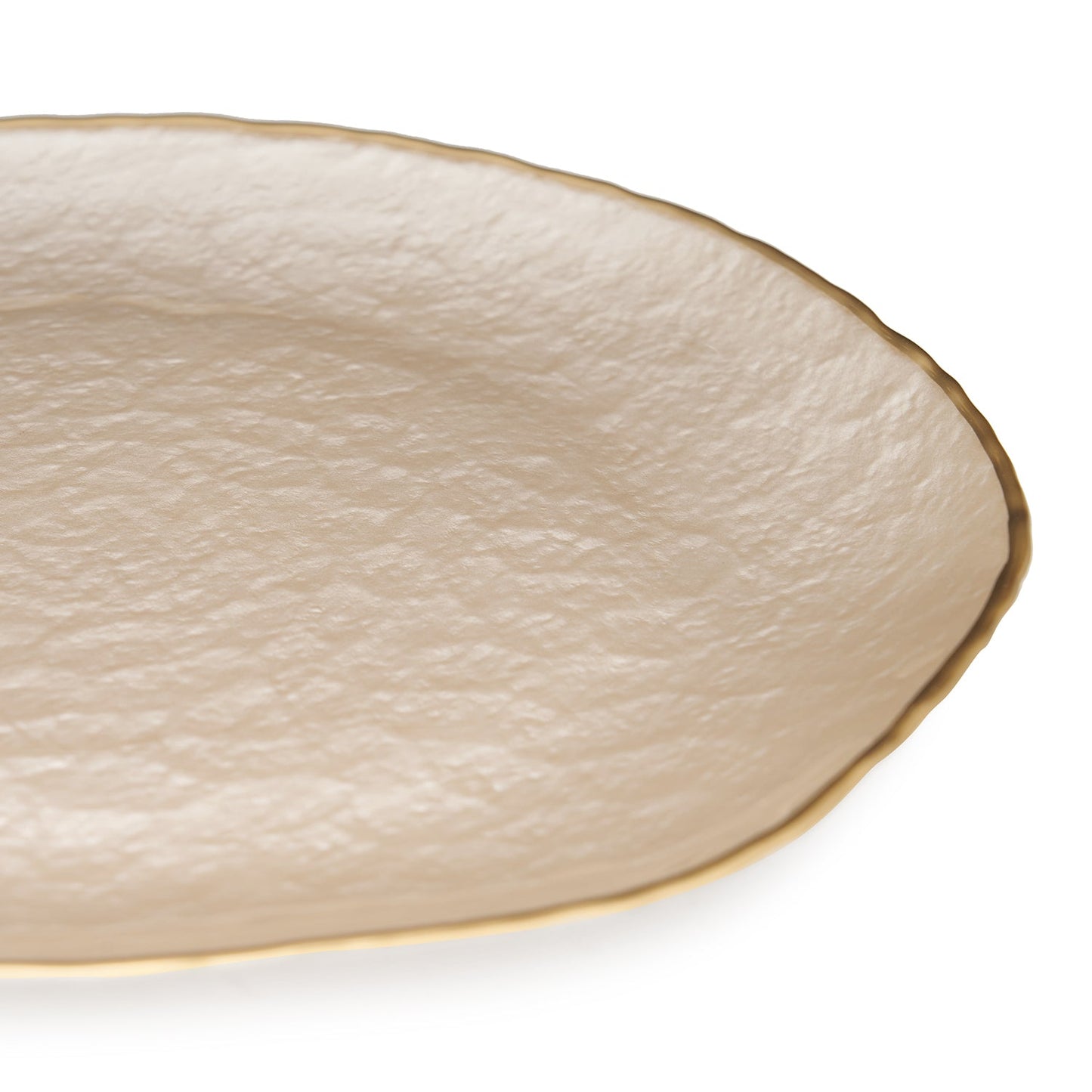 Set of 2 Beige Dune Glass Charger Plates