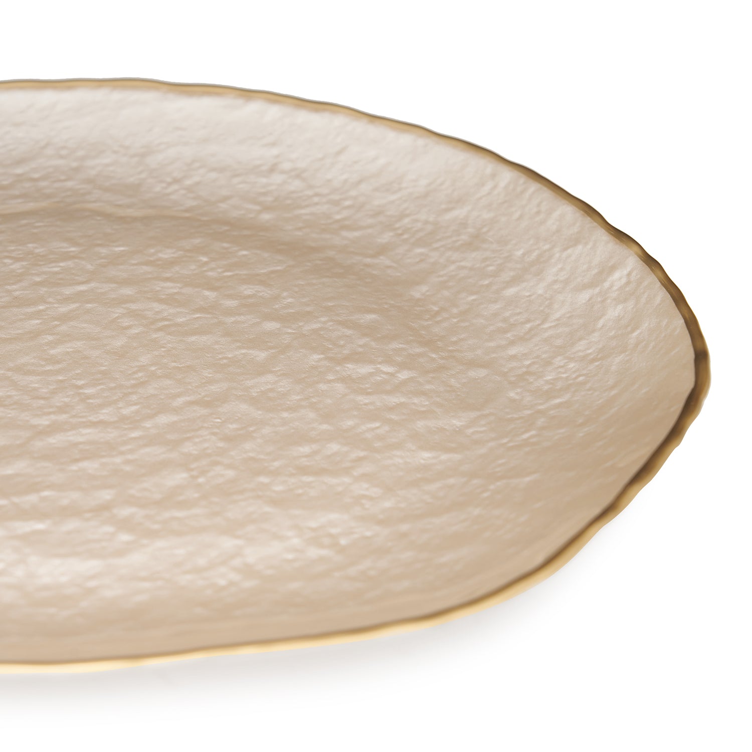 Set of 2 Beige Dune Glass Charger Plates
