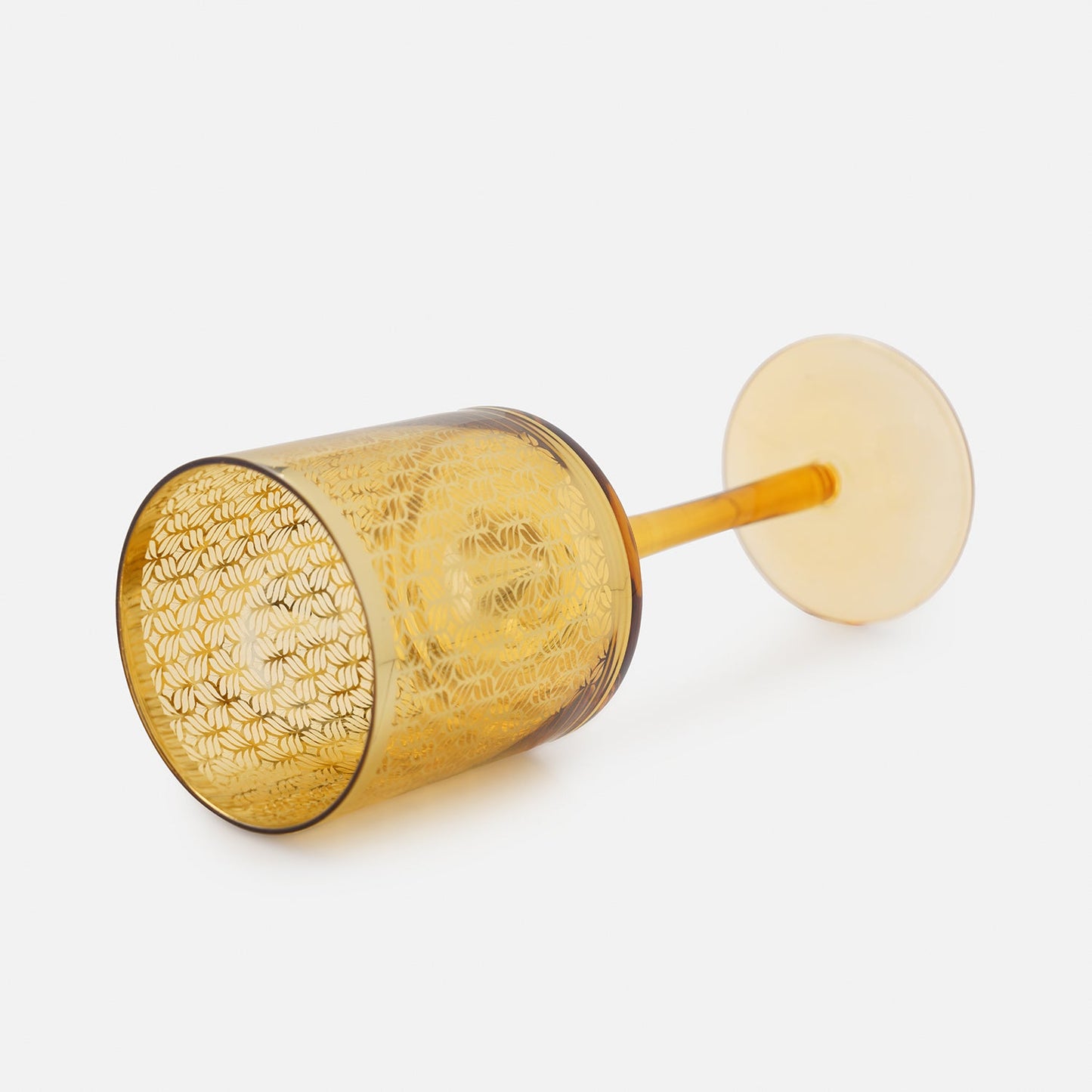 Gold Pattern Glass Stem Candle Holder