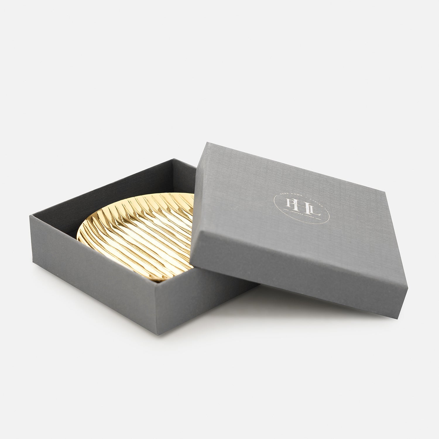 Set of 4 Gold Ribbed Coasters