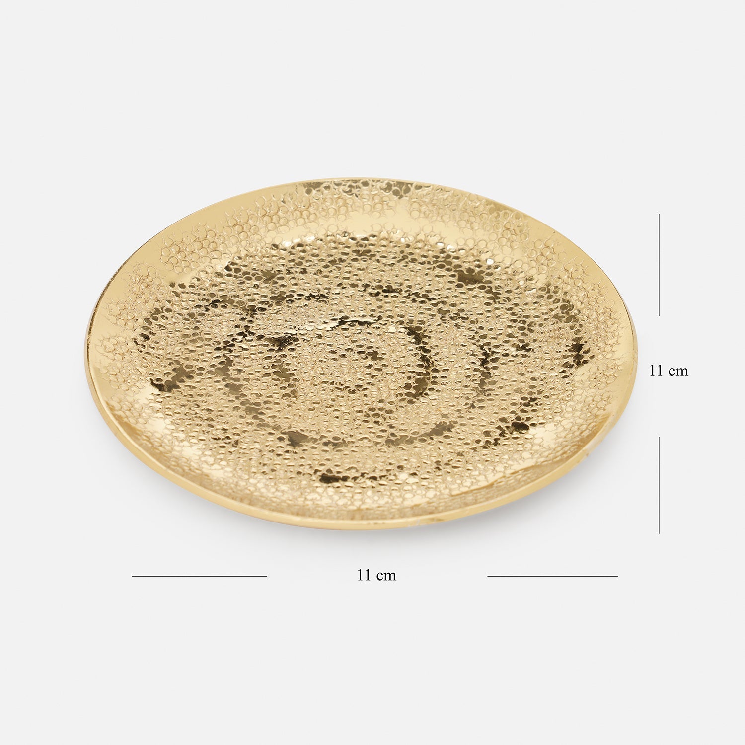 Set of 4 Gold Metal Dot Hammered Round Coasters