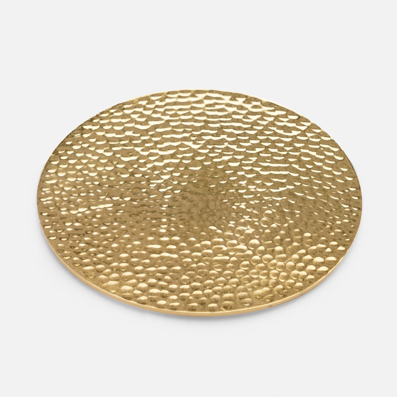 Set of 4 Gold Metal Hammered Round Coasters