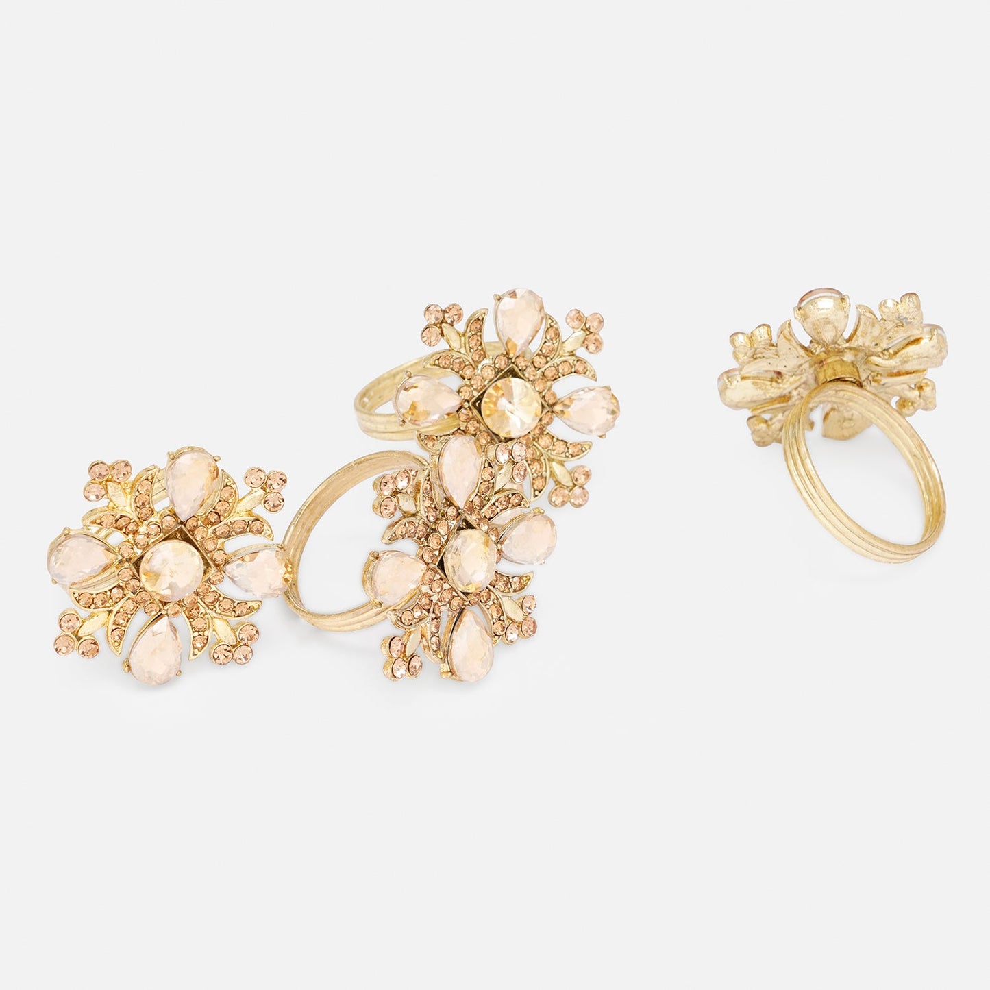 Set of 4 Gold Embellished Napkin Rings