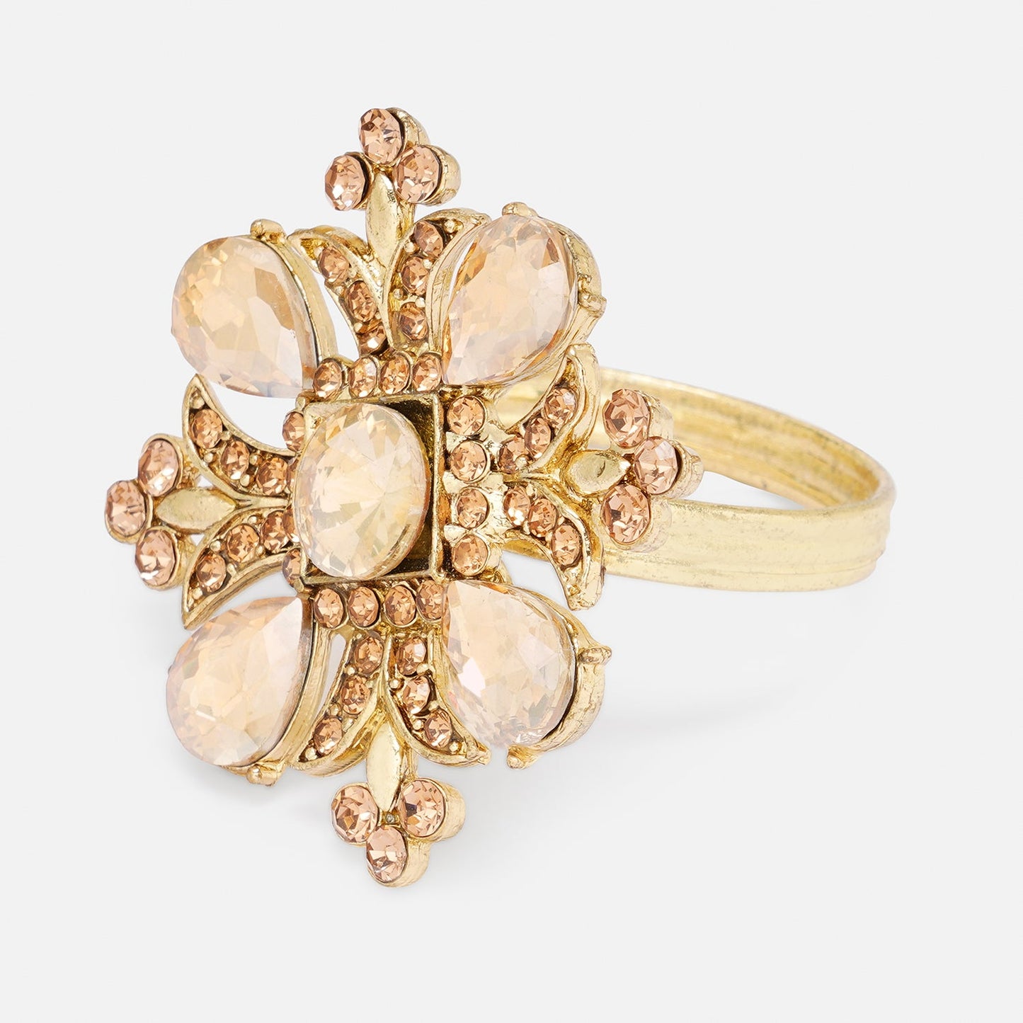 Set of 4 Gold Embellished Napkin Rings
