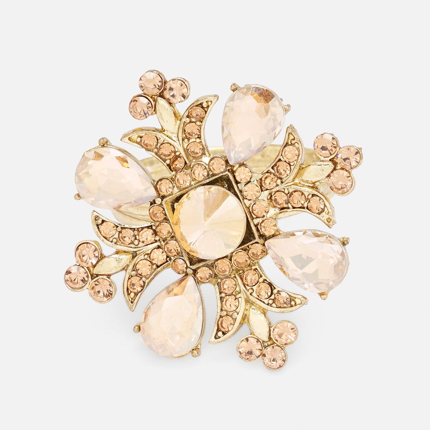 Set of 4 Gold Embellished Napkin Rings