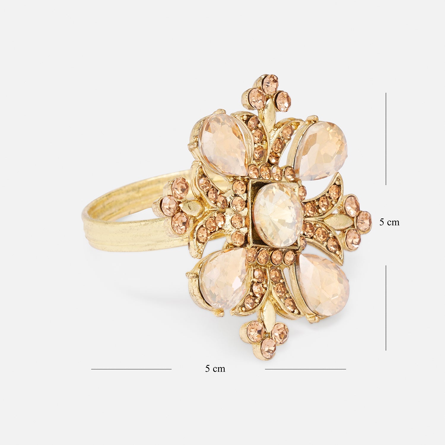 Set of 4 Gold Embellished Napkin Rings