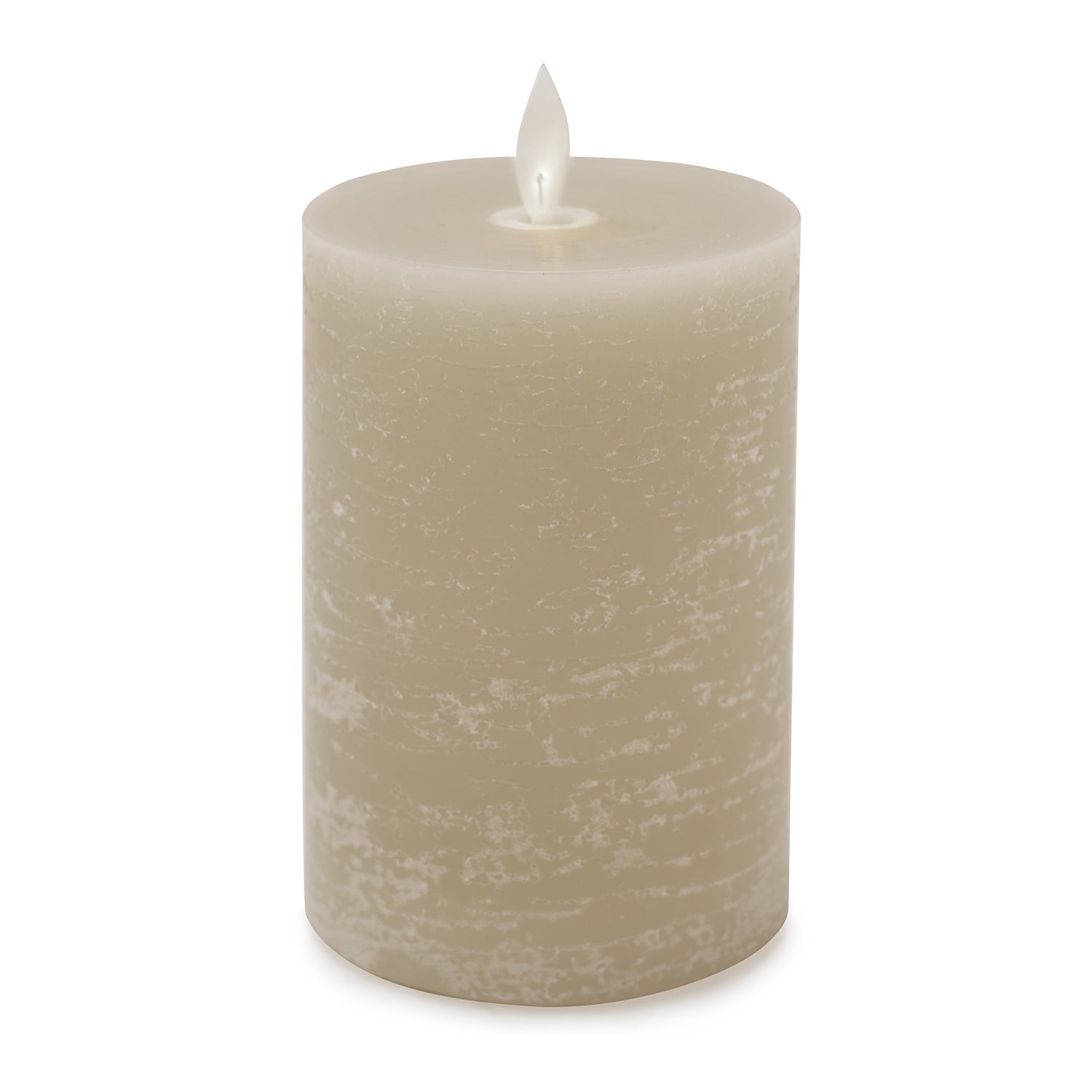 Grey LED Flickering Flame Rustic Candle