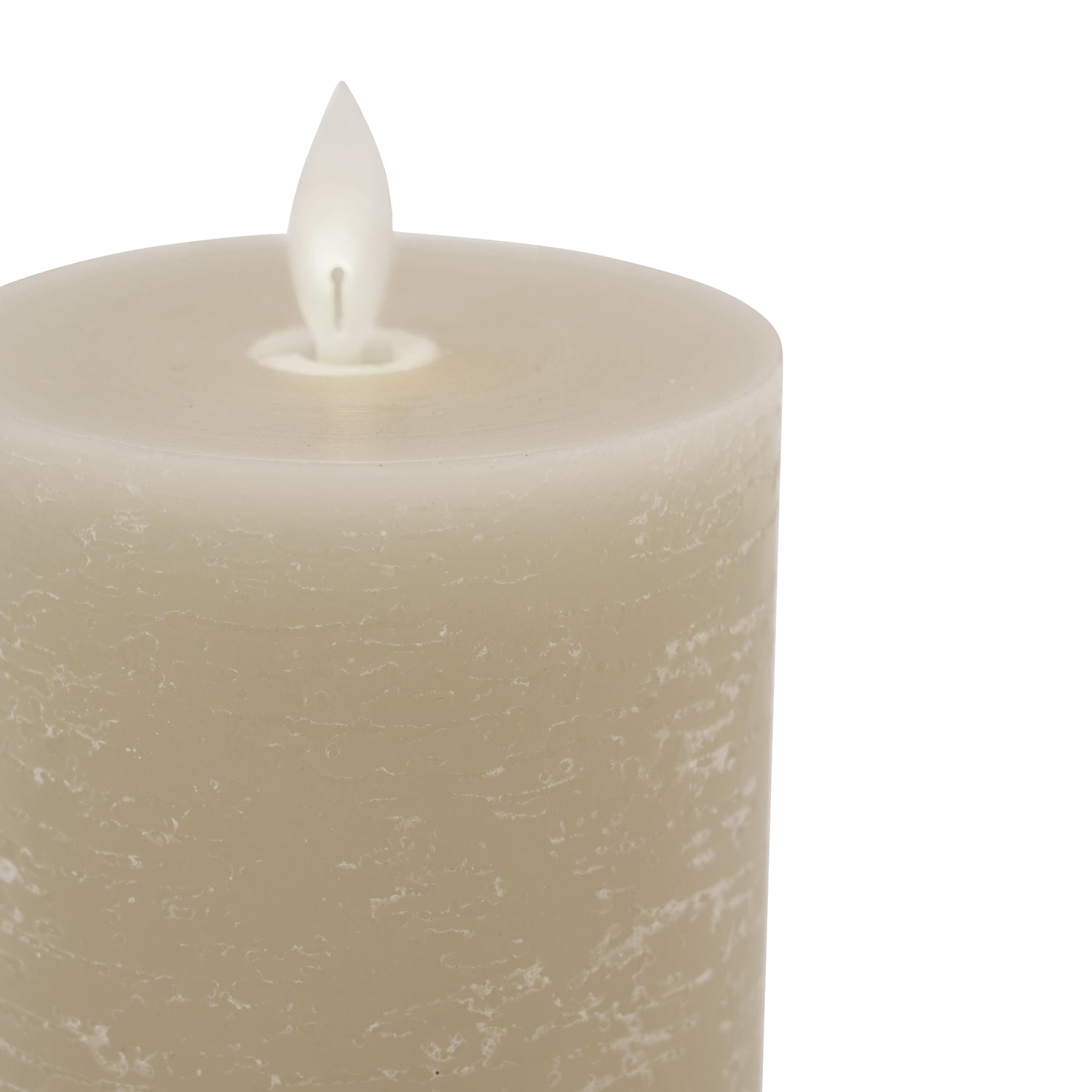 Grey LED Flickering Flame Rustic Candle