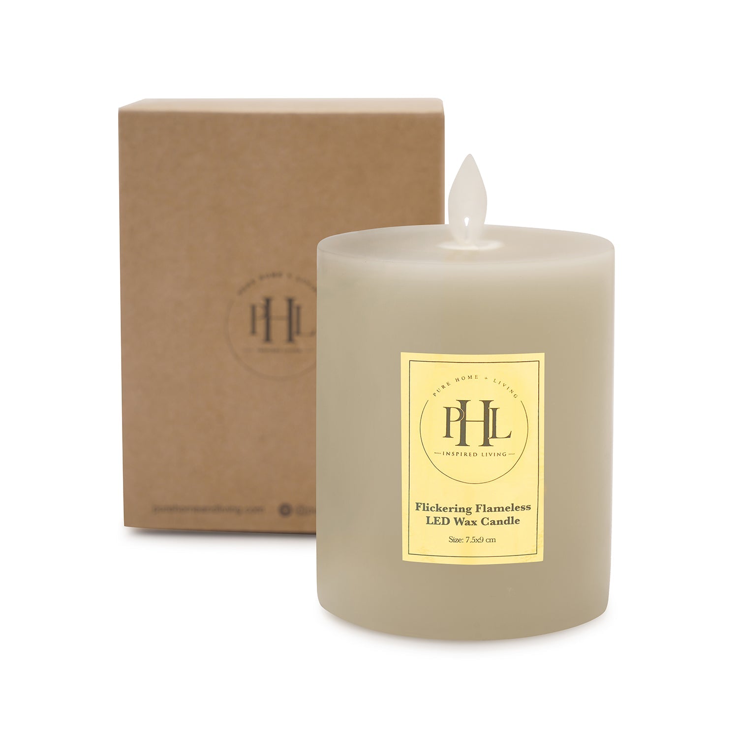 Grey LED Flickering Flame Smooth Candle