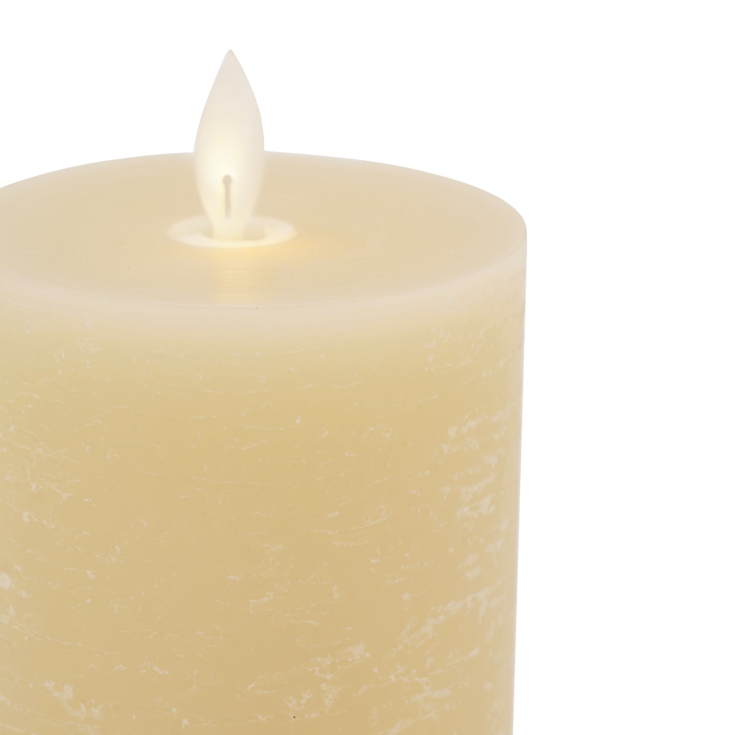 Beige LED Flickering Flame Rustic Candle