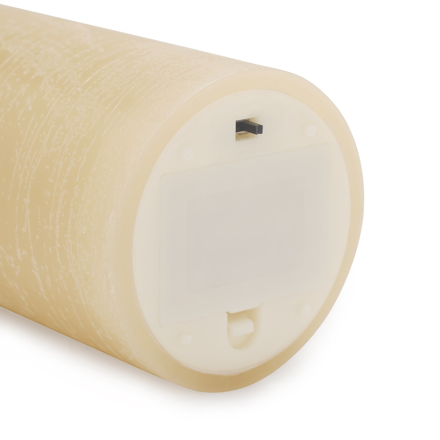 Beige LED Flickering Flame Rustic Candle