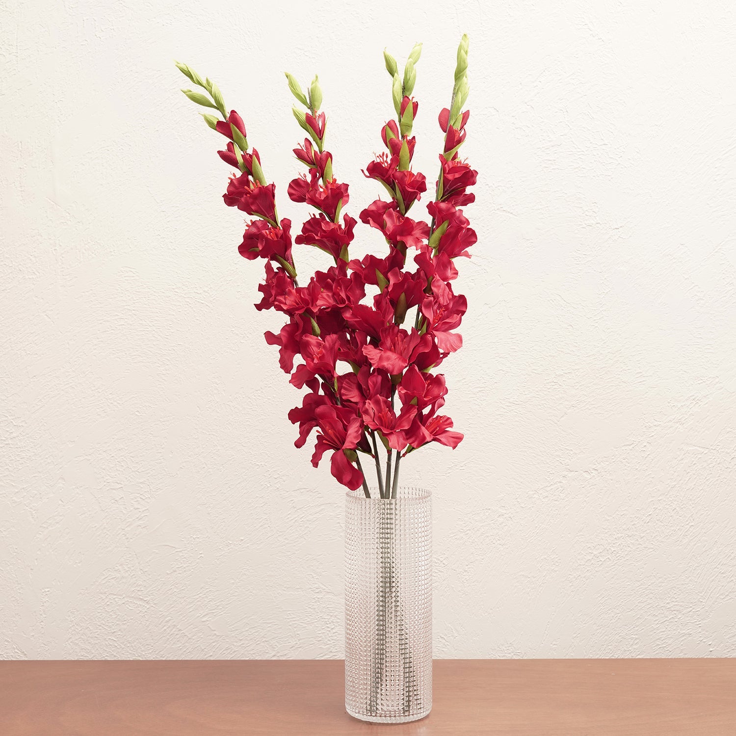Red Gladiolus Faux Flower Stem - Single