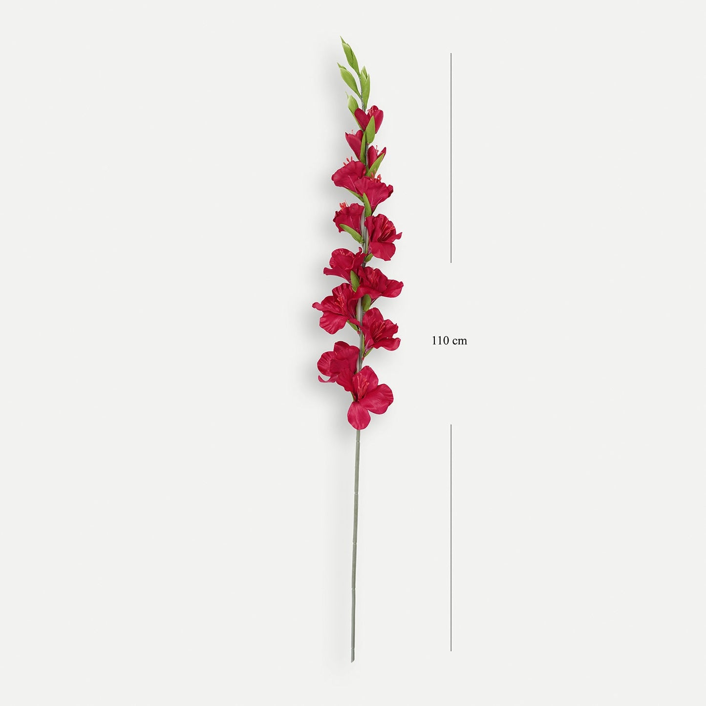 Red Gladiolus Faux Flower Stem - Single